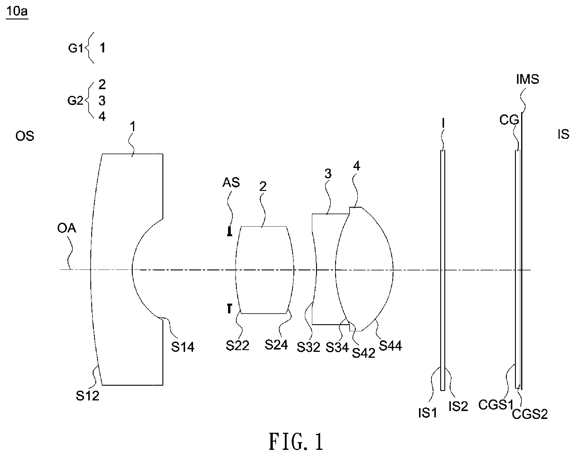 Patent US12541078 Figure 1 – Imaging lens