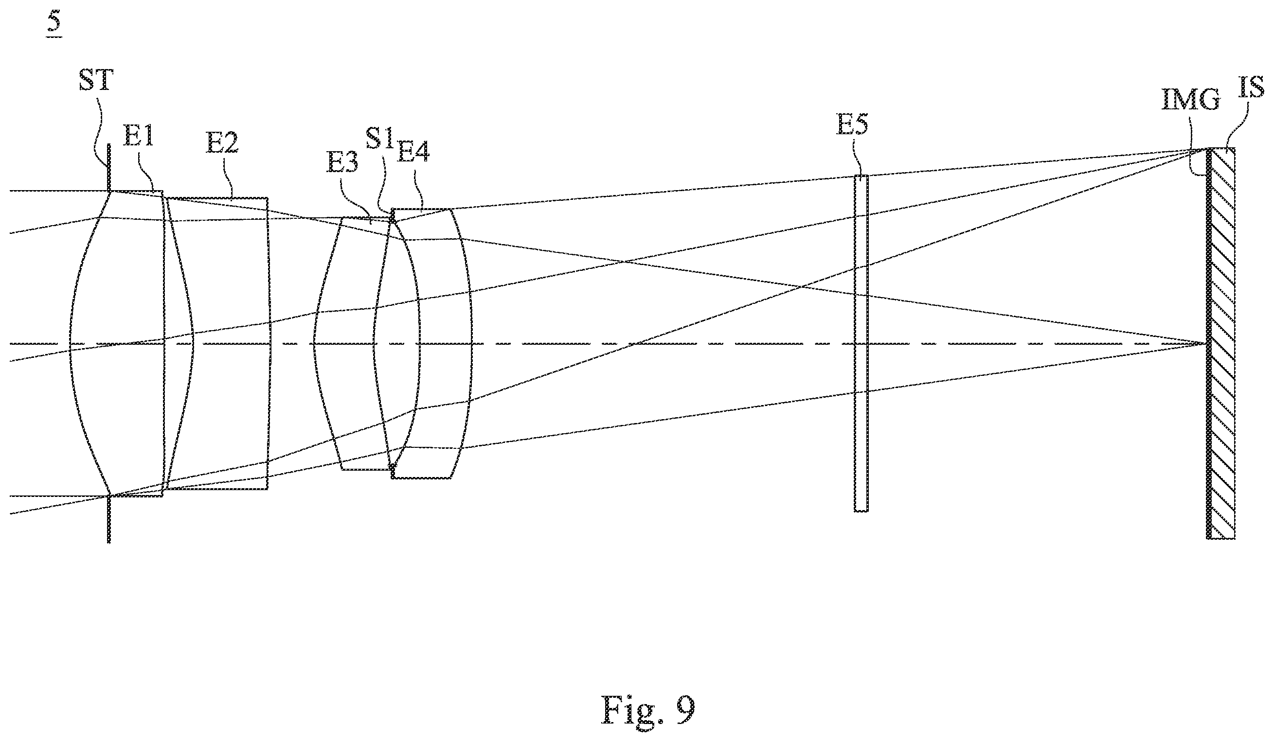 Patent US12541080 Figure 9 – Imaging system lens assembly wherein a total number of lens elements is four, imaging apparatus and electronic device