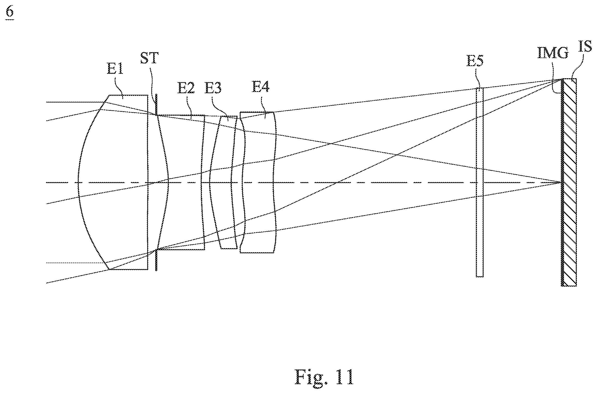 Patent US12541080 Figure 11 – Imaging system lens assembly wherein a total number of lens elements is four, imaging apparatus and electronic device