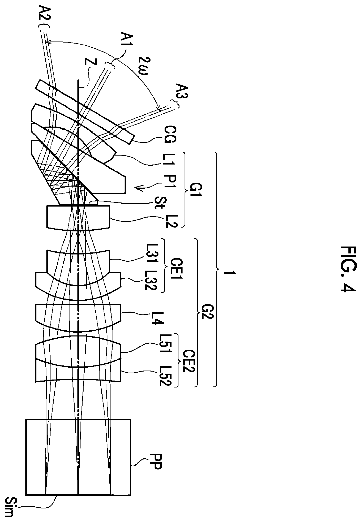 Patent US12541088 Figure 4 – Objective optical system for endoscope and endoscope