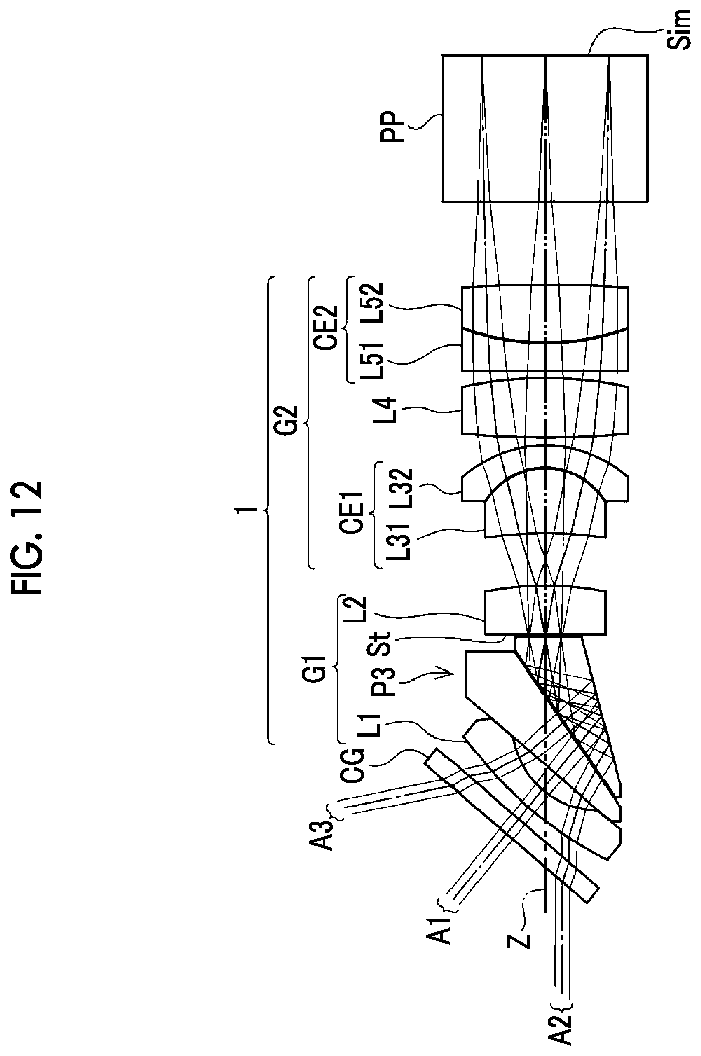 Patent US12541088 Figure 12 – Objective optical system for endoscope and endoscope
