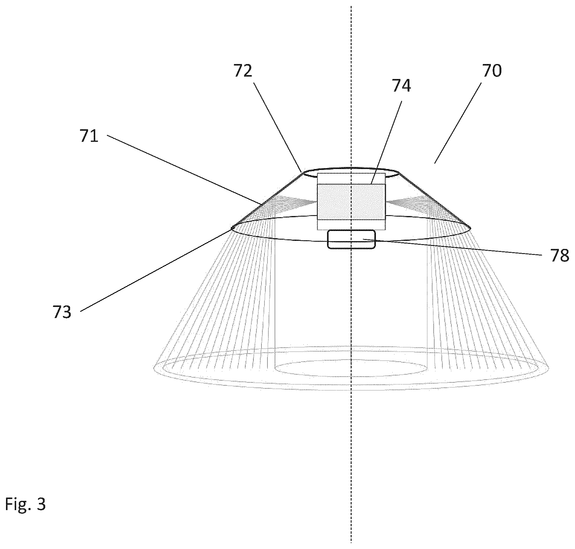 Patent US12541095 Figure 5 – Reflector for reflecting electromagnetic waves from a rotating electromagnetic wave source