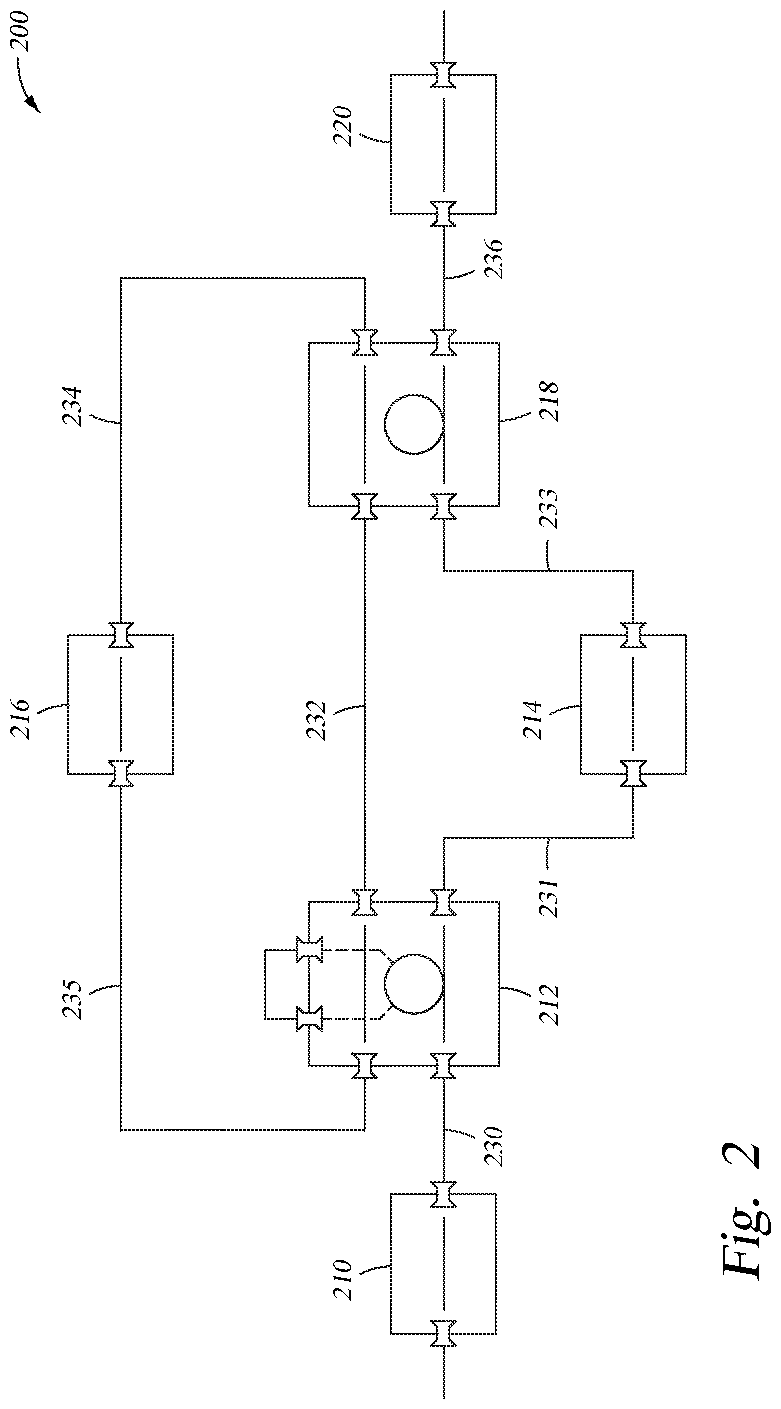 Patent US12541097 Figure 2 – Optical path tracing in an optical circuit design