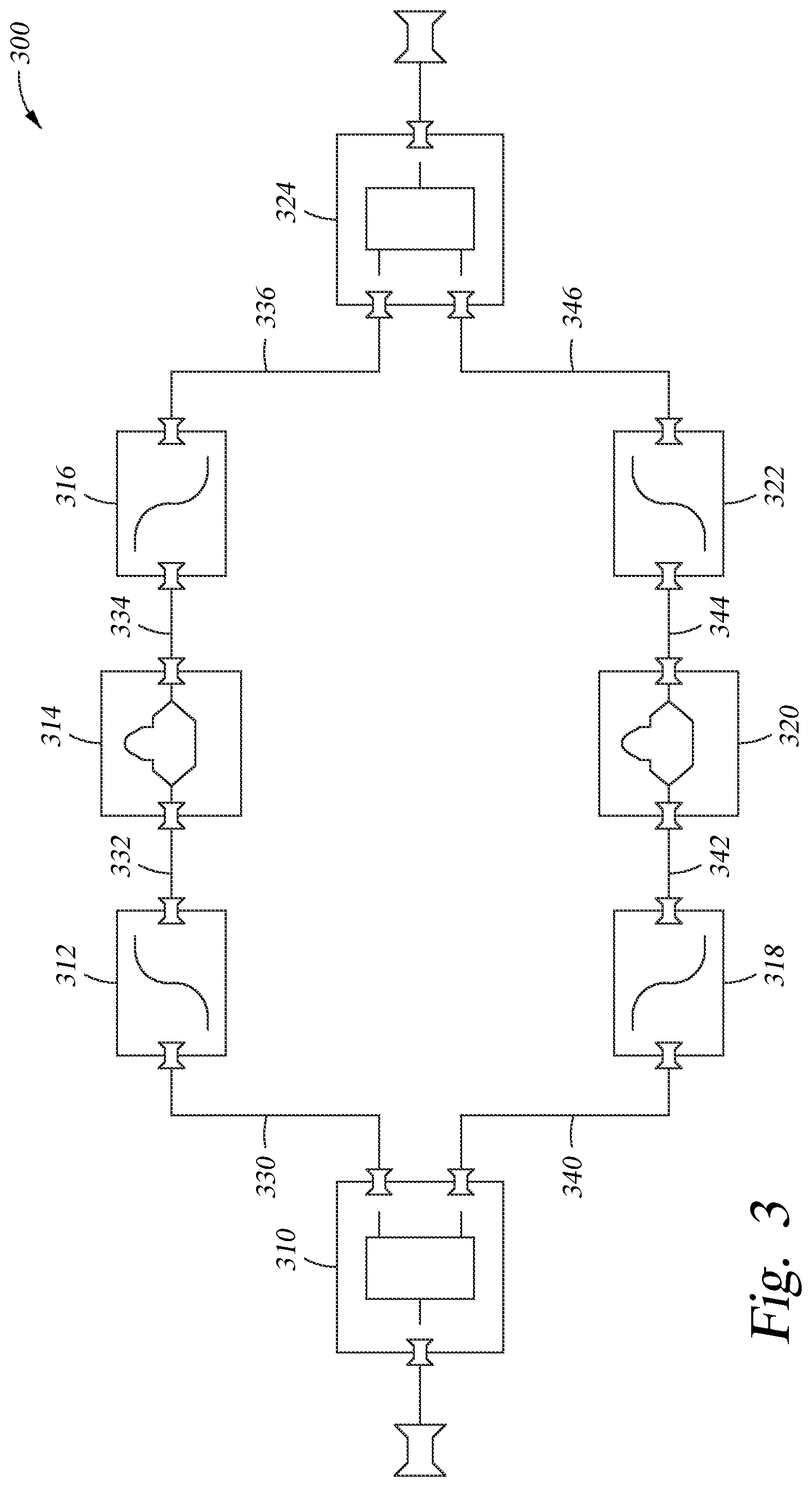 Patent US12541097 Figure 3 – Optical path tracing in an optical circuit design