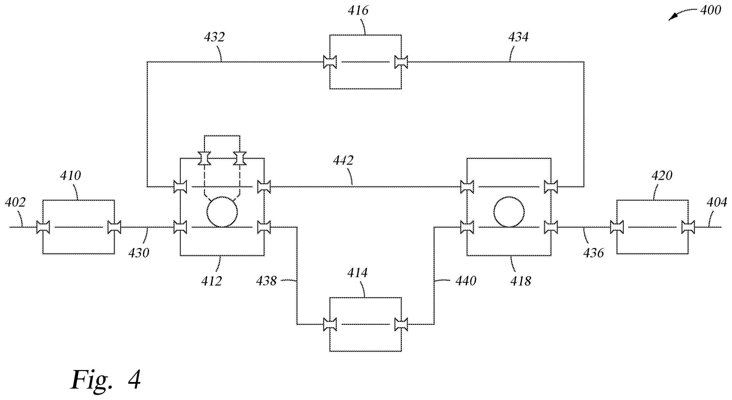 Patent US12541097 Figure 4 – Optical path tracing in an optical circuit design