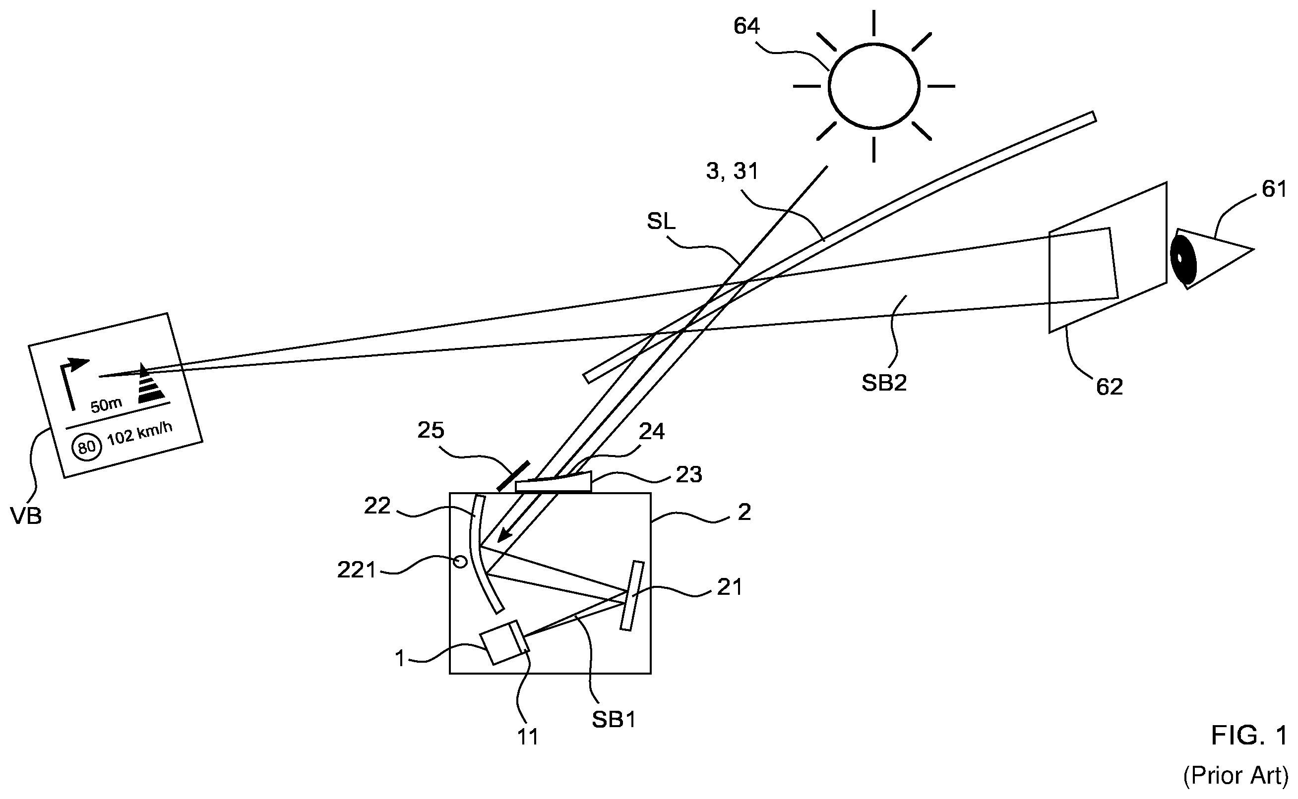 Patent US12541102 Figure 1 – Optical waveguide for a display device