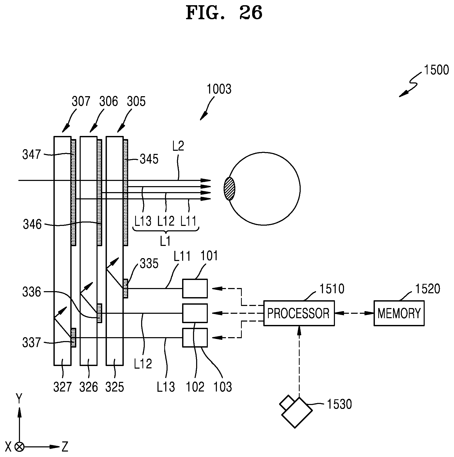 Patent US12541105 Figure 13 – Display device including light waveguide using meta structure and electronic device including the same