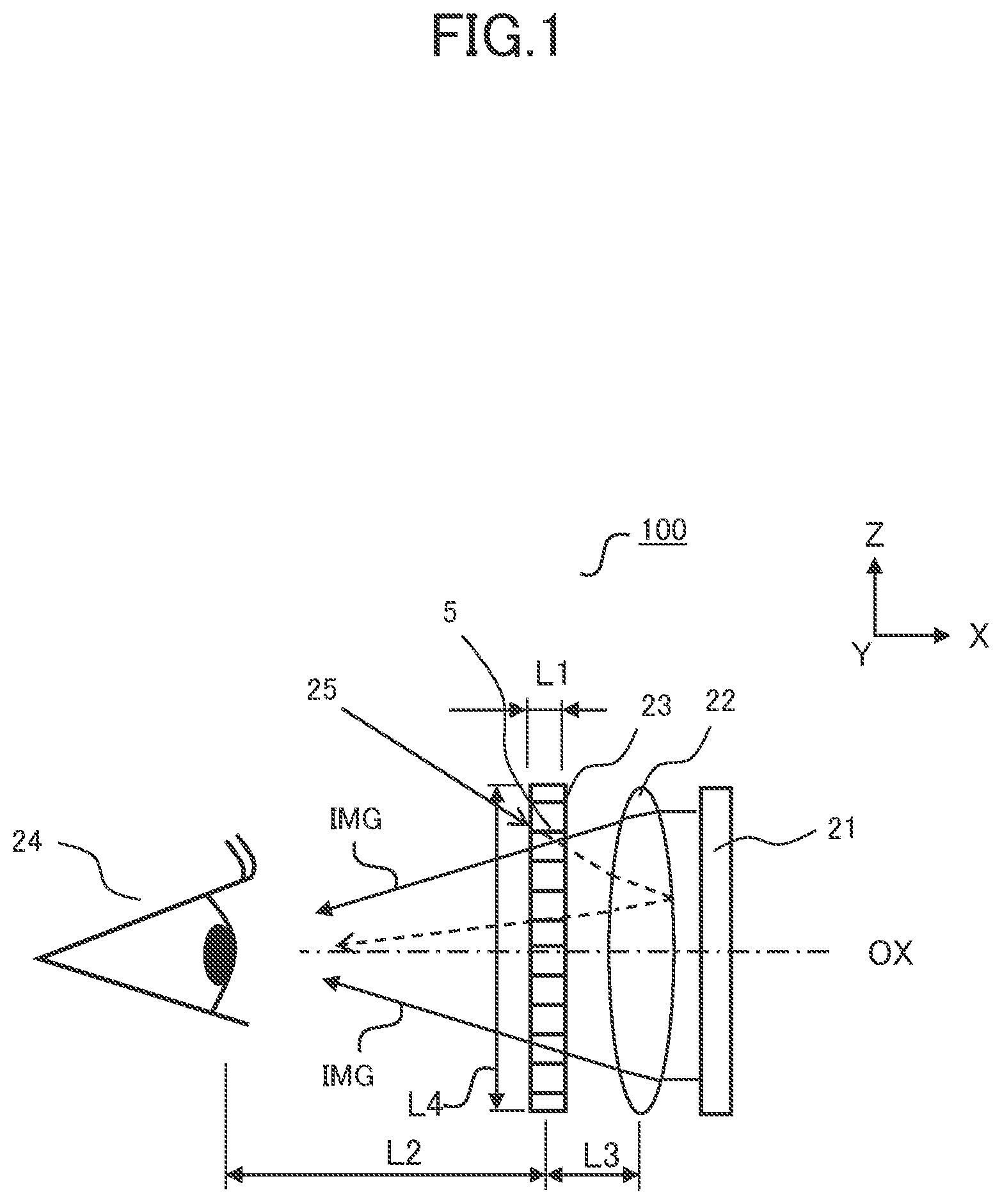 Patent US12541106 Figure 1 – Louver, head mounted display, and optical apparatus