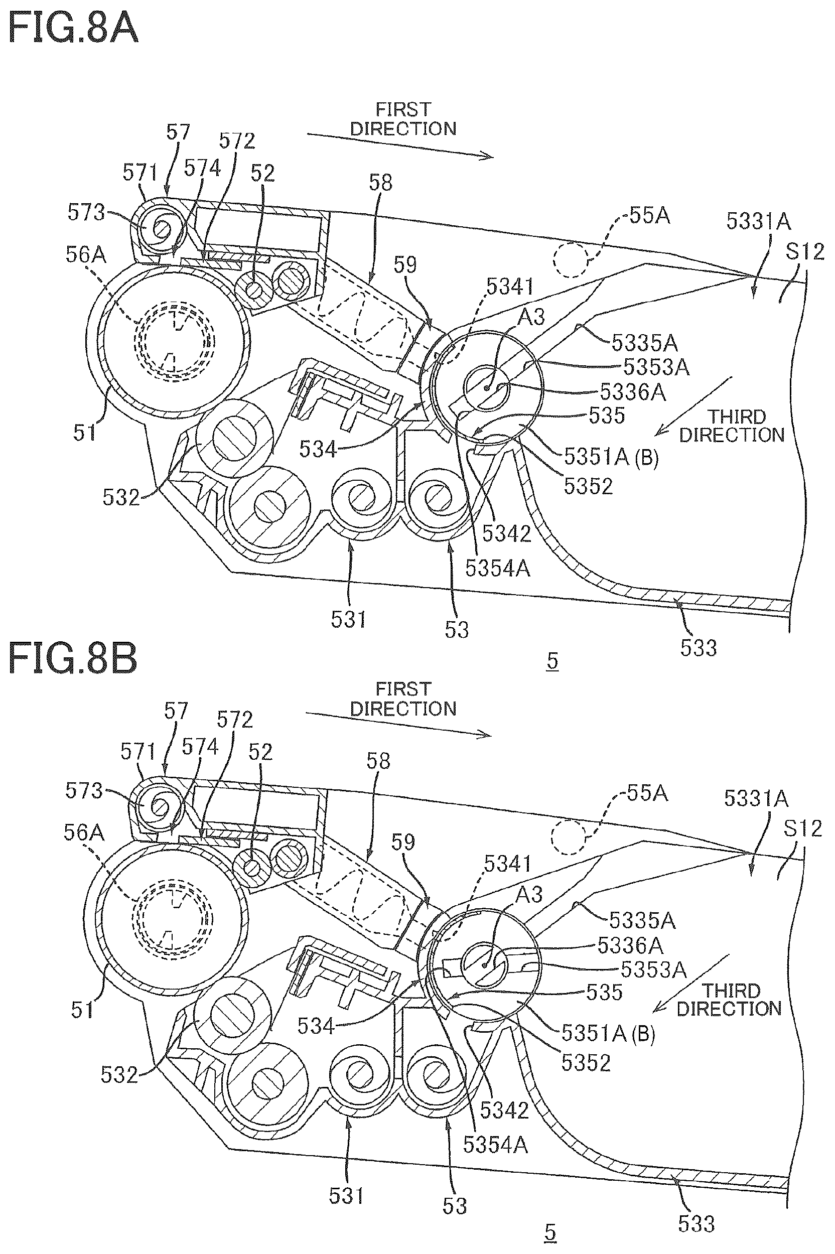 Patent US12541166 Figure 8 – Image forming device having drawer