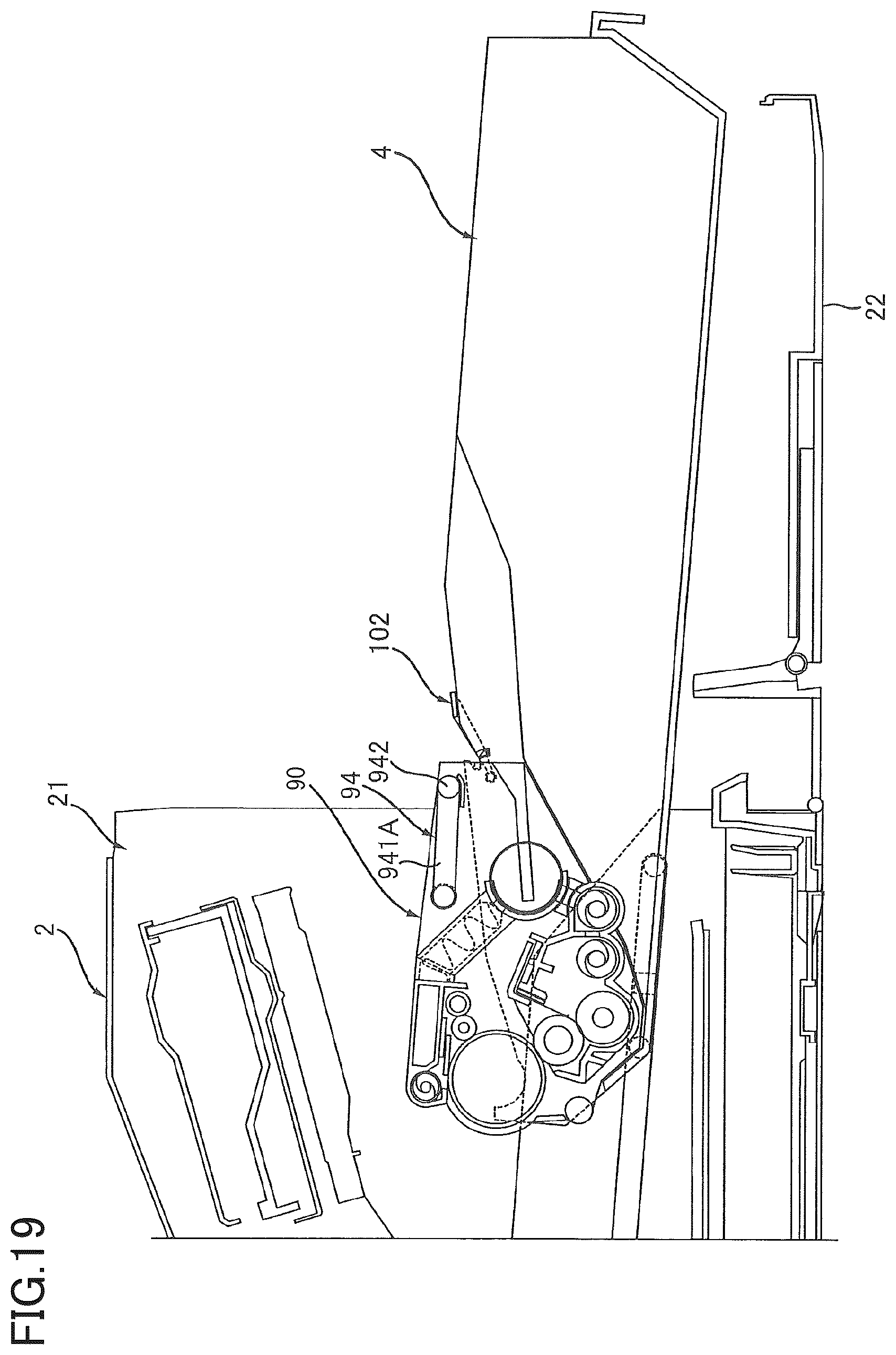 Patent US12541166 Figure 19 – Image forming device having drawer