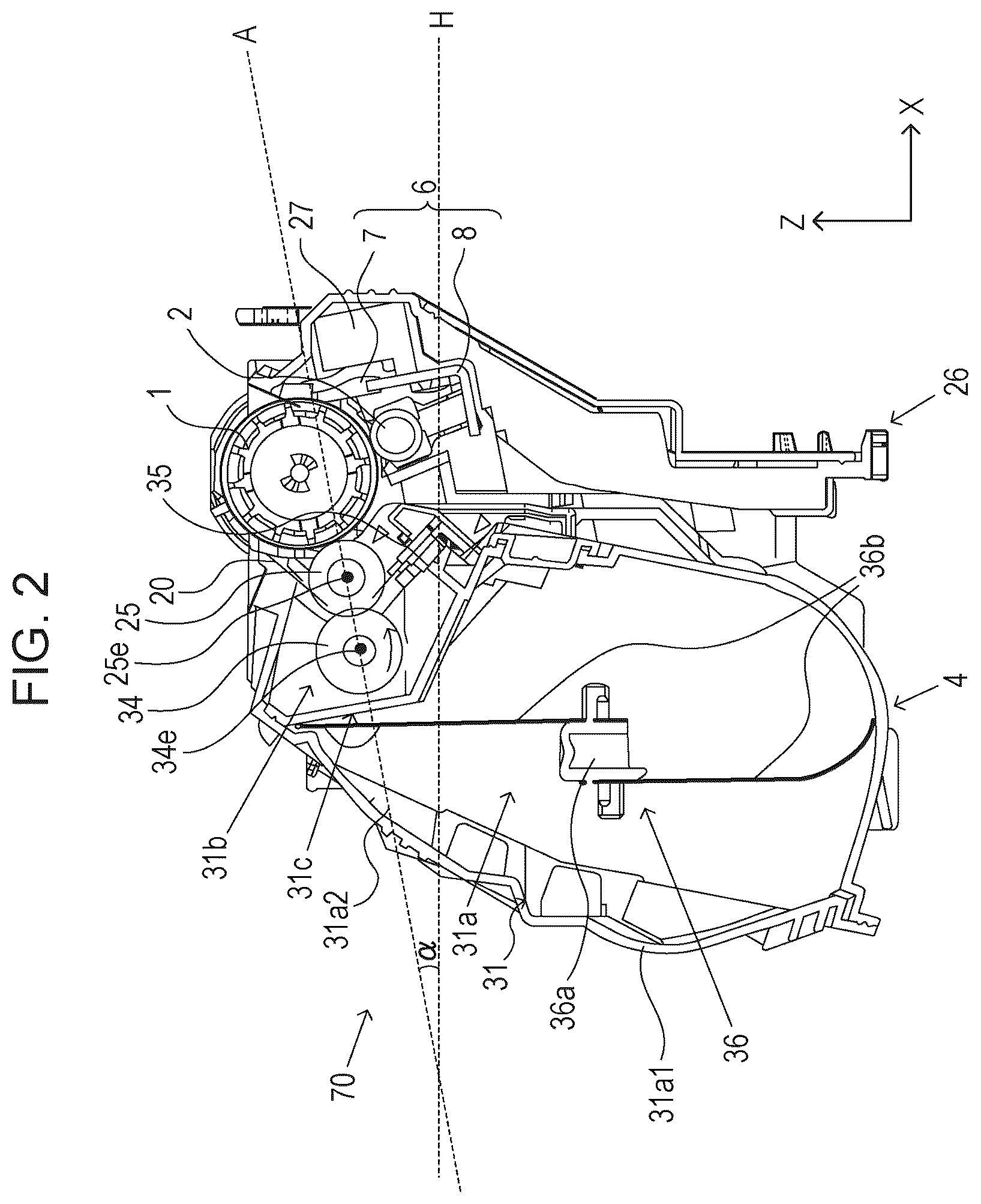 Patent US12541172 Figure 2 – Process cartridge