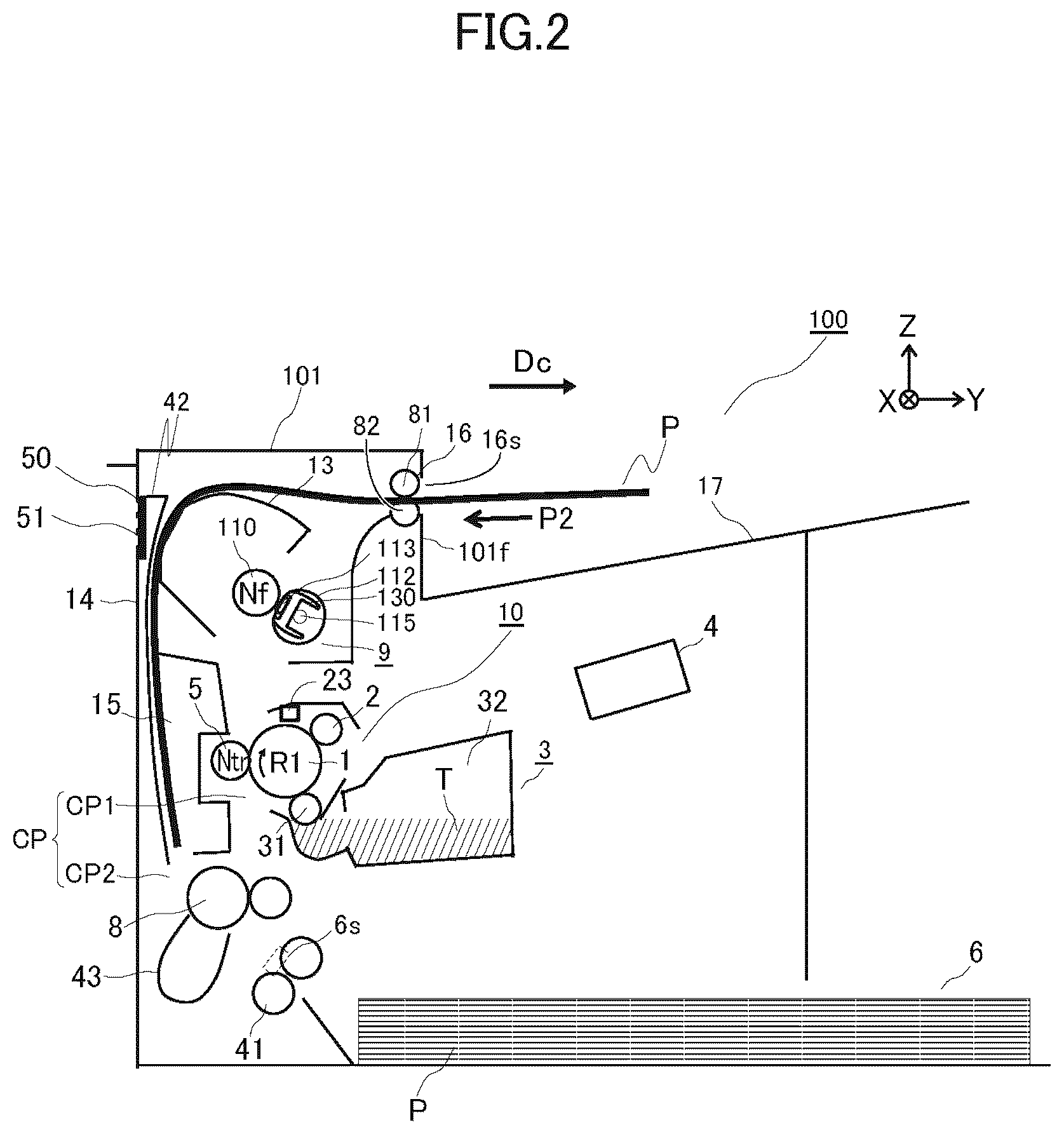Patent US12541173 Figure 2 – Image forming apparatus having a filter to reduce dust