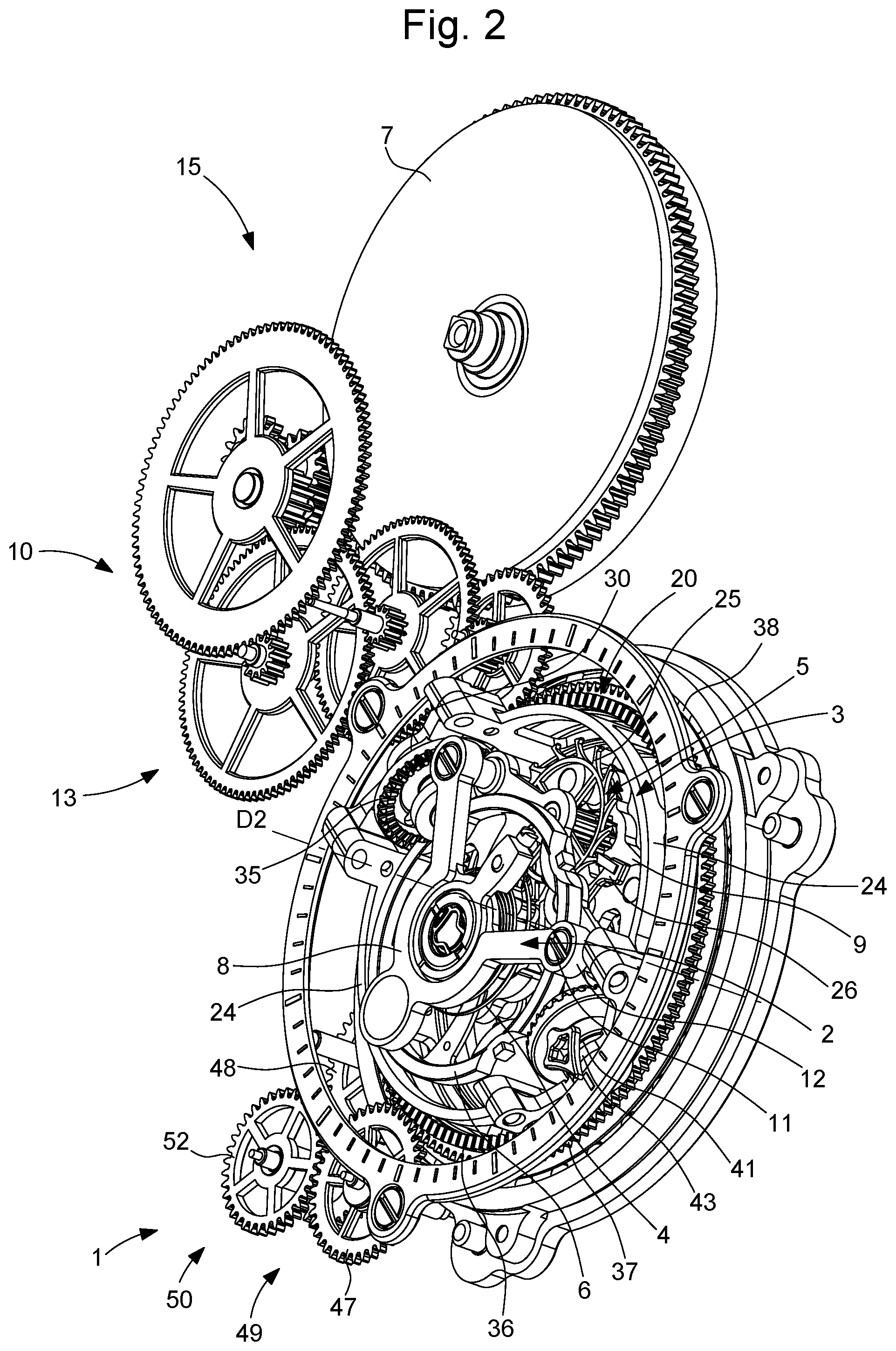 Patent US12541175 Figure 2 – Three-dimensional karussel for a horological movement