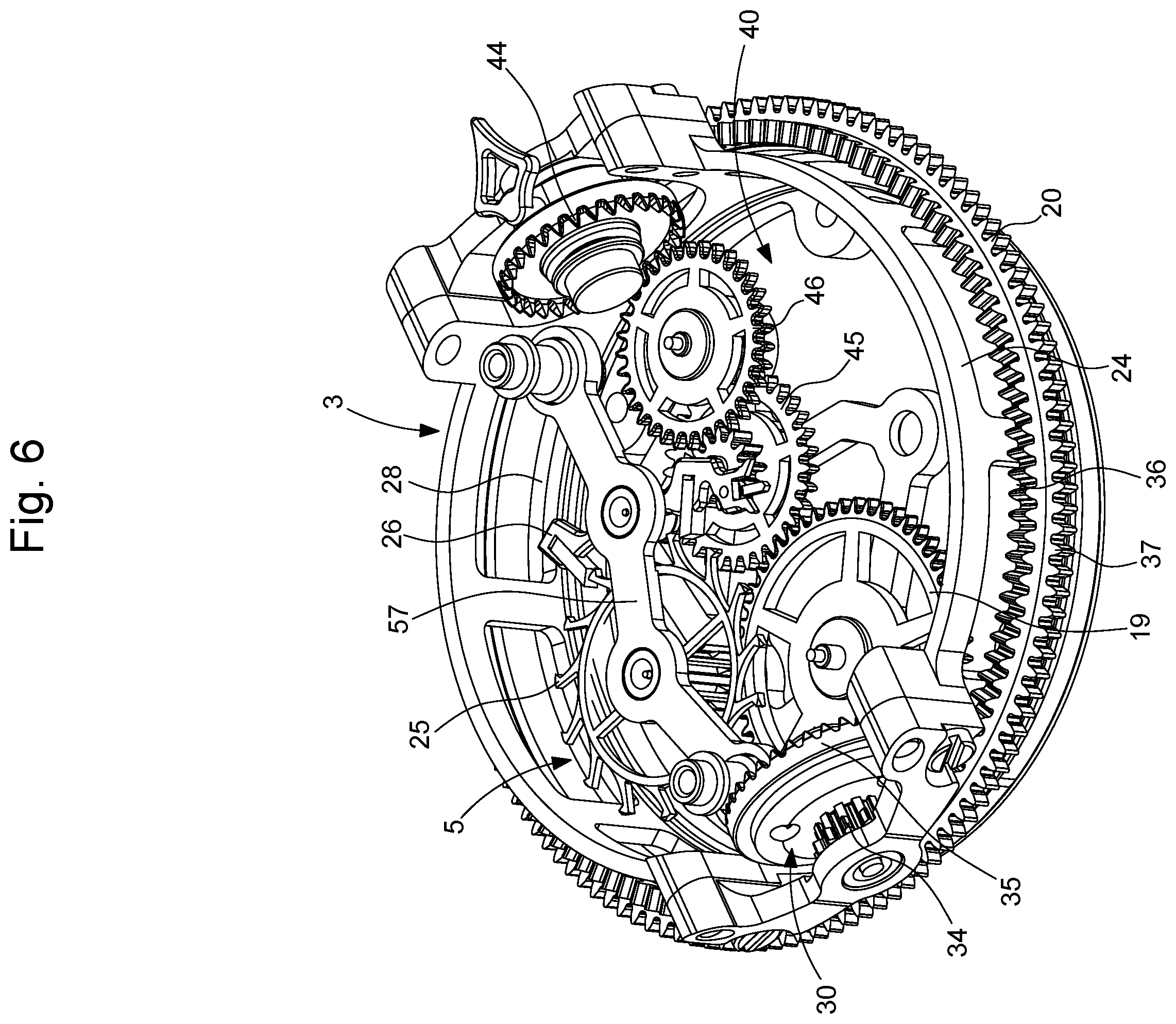 Patent US12541175 Figure 6 – Three-dimensional karussel for a horological movement
