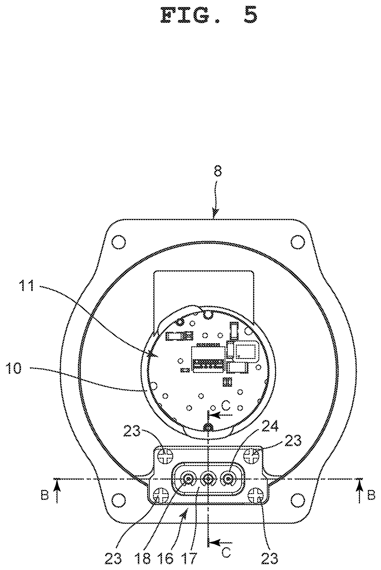 Patent US12541176 Figure 5 – Component mounting member, case and timepiece