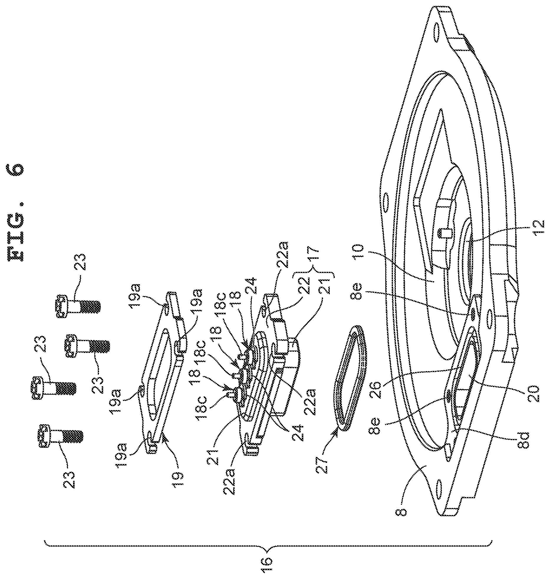Patent US12541176 Figure 6 – Component mounting member, case and timepiece