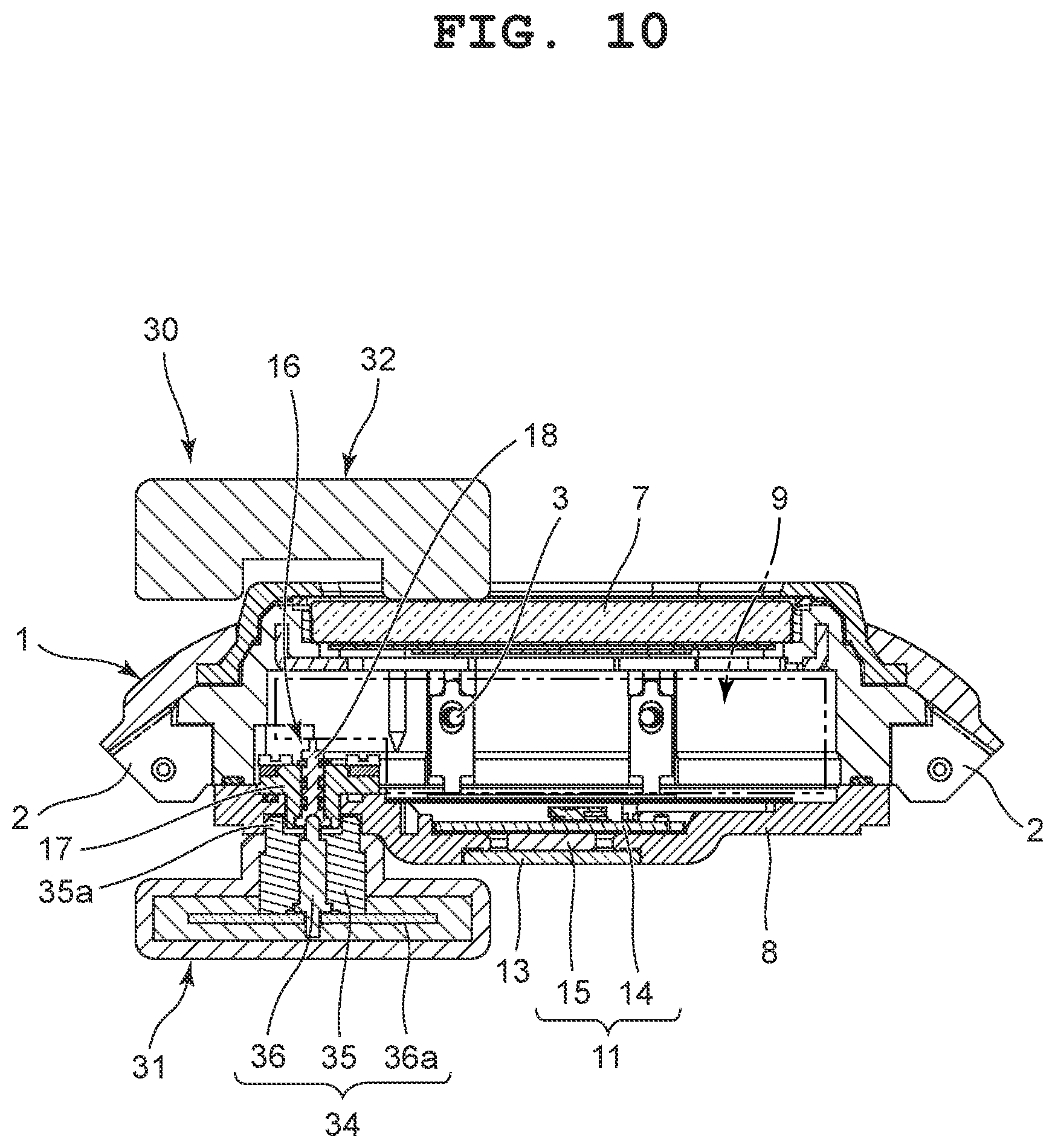 Patent US12541176 Figure 10 – Component mounting member, case and timepiece
