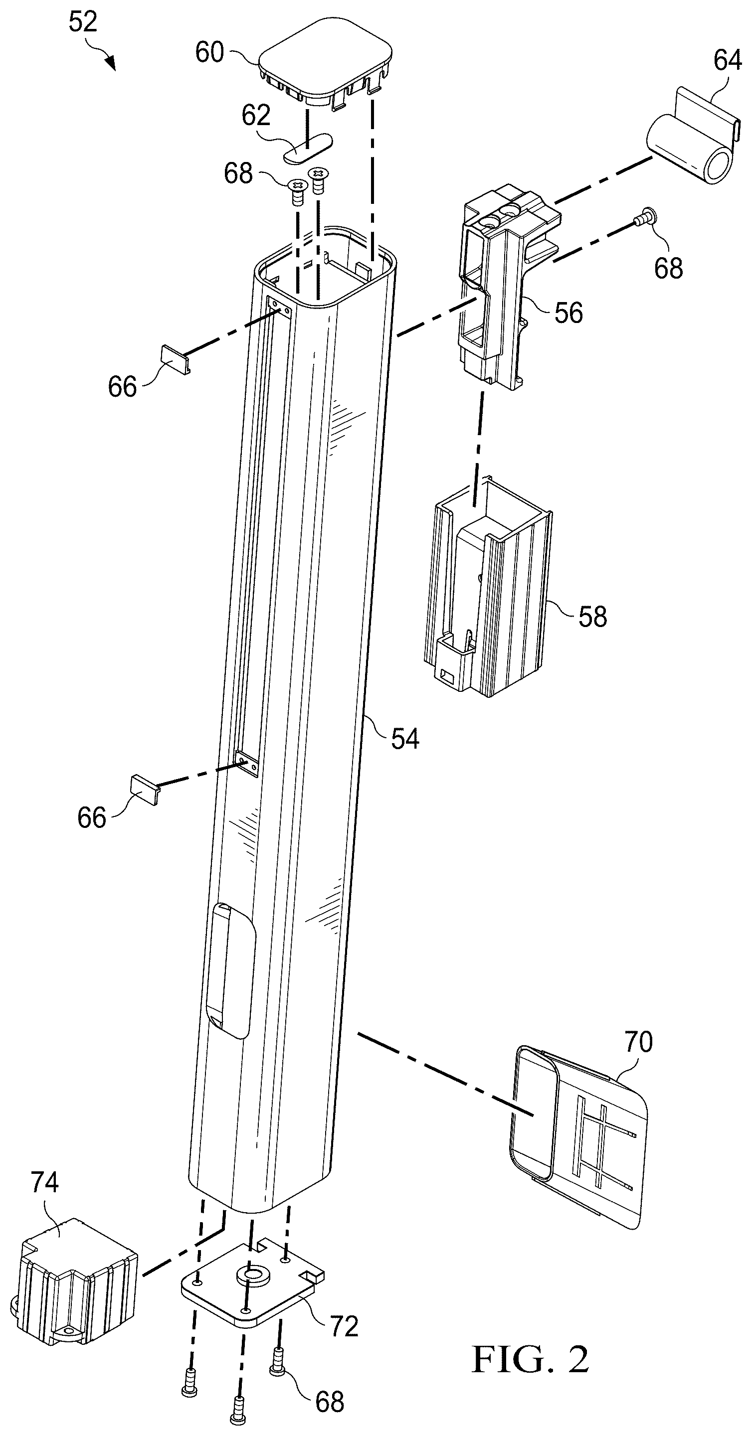 Patent US12541224 Figure 2 – Display stand supporting plural display assemblies with position detection on the display stand