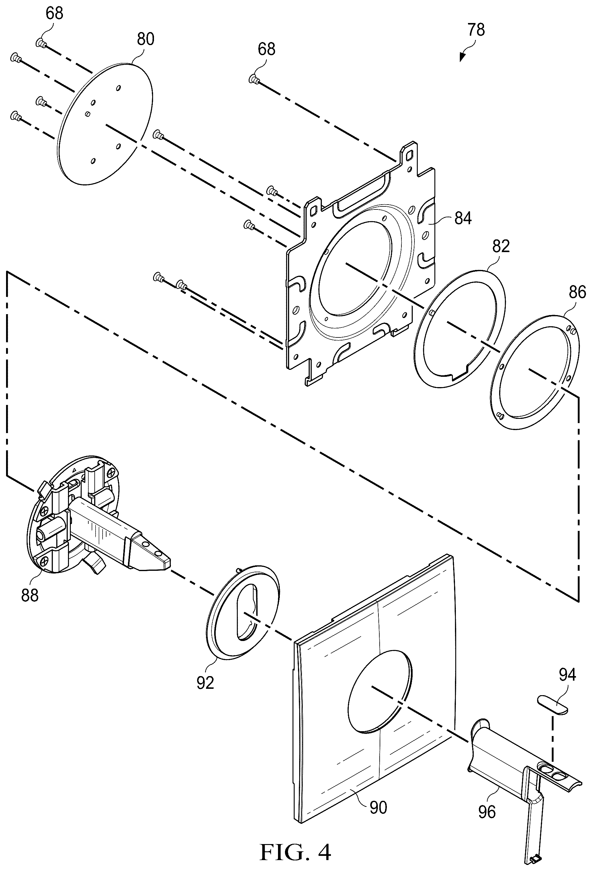 Patent US12541224 Figure 4 – Display stand supporting plural display assemblies with position detection on the display stand