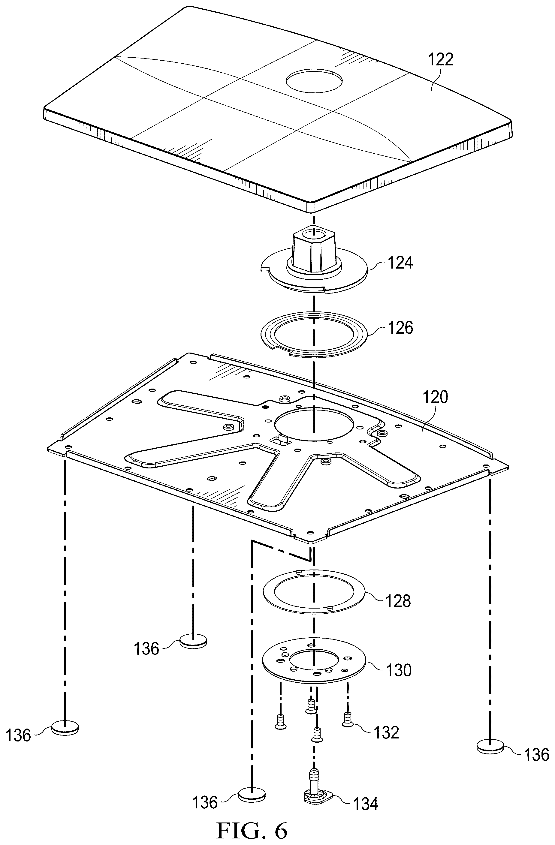 Patent US12541224 Figure 6 – Display stand supporting plural display assemblies with position detection on the display stand