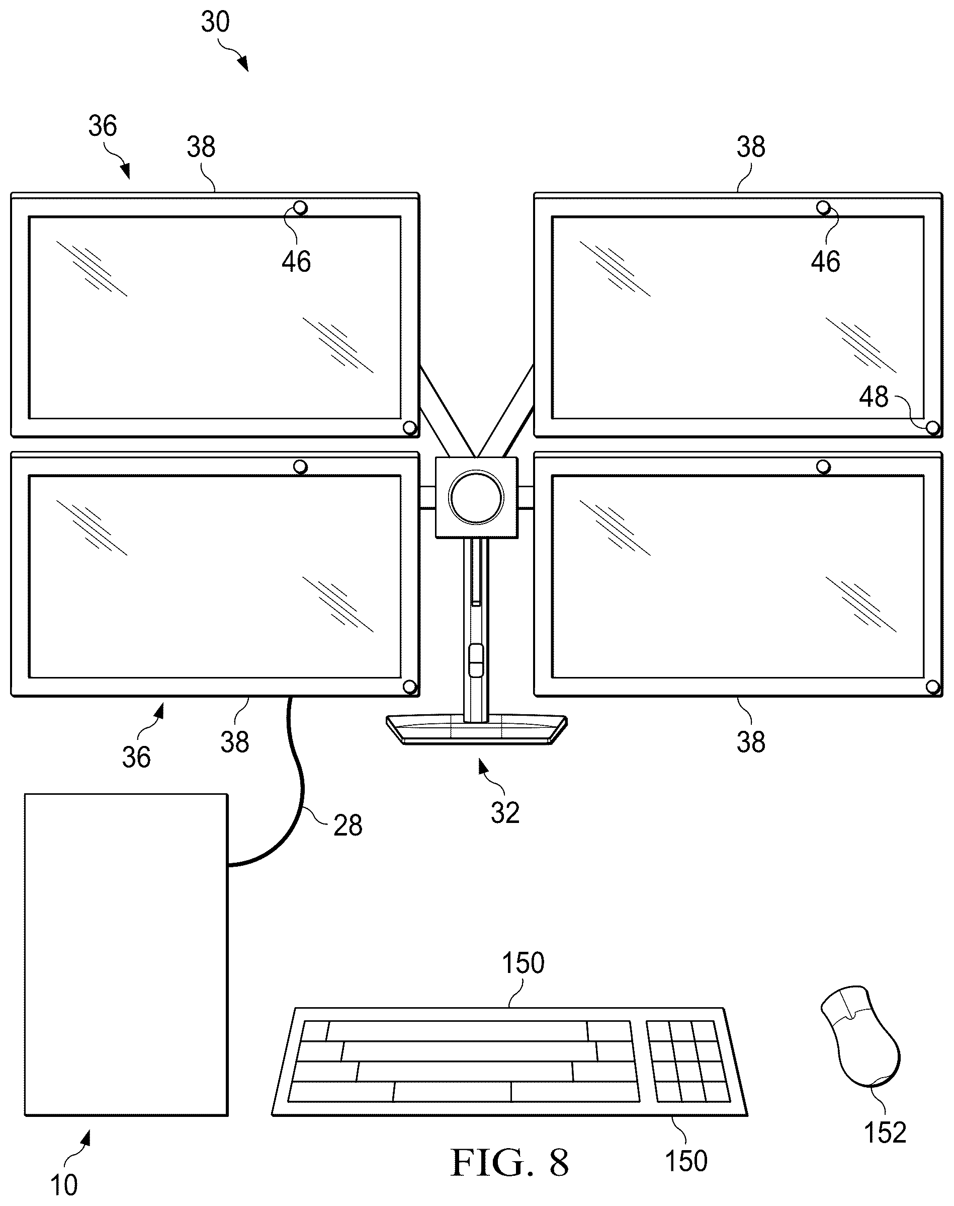Patent US12541224 Figure 12 – Display stand supporting plural display assemblies with position detection on the display stand