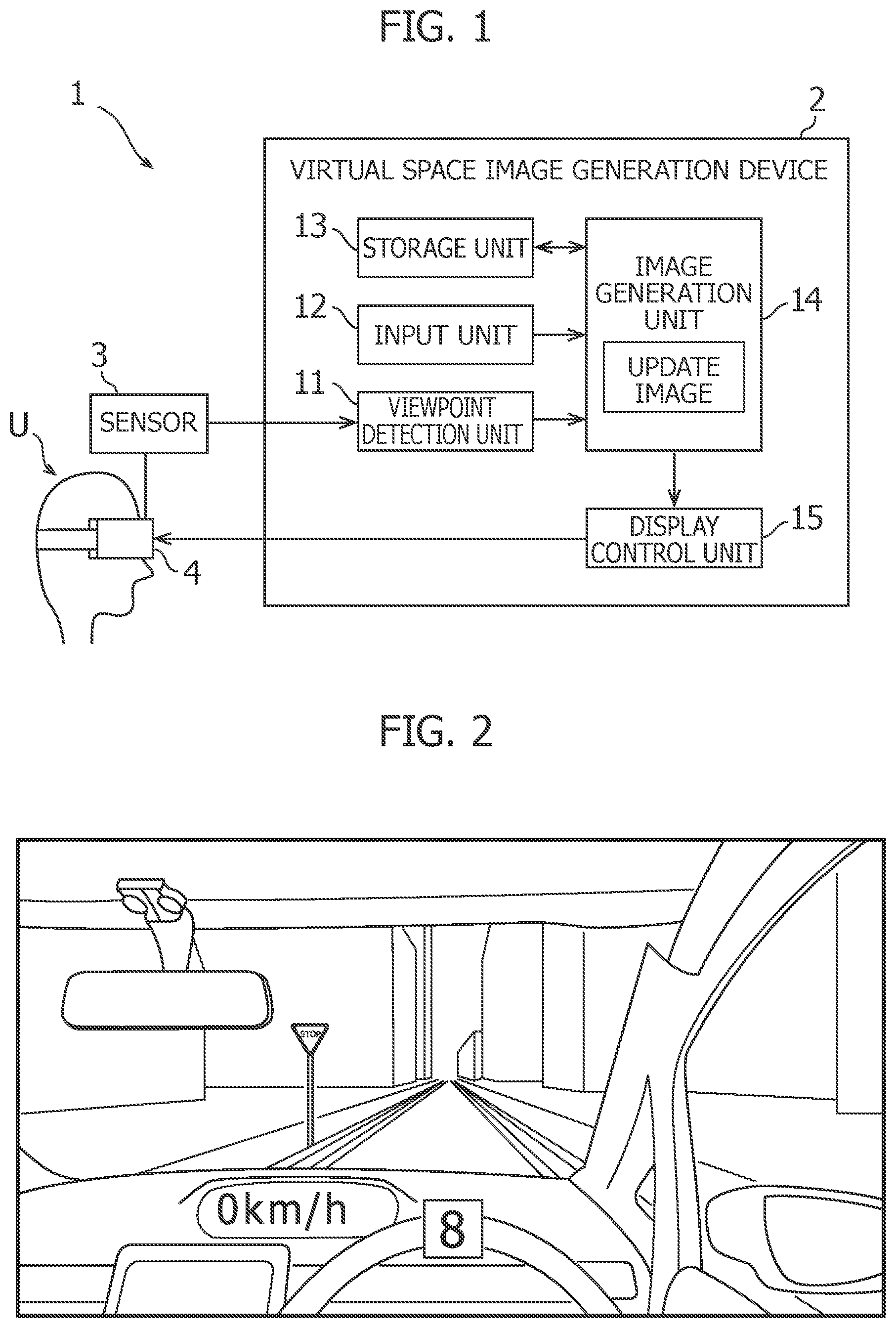 Patent US12541250 Figure 1 – Virtual space image generation device generates a virtual space based on movement of a user's viewpoint and method