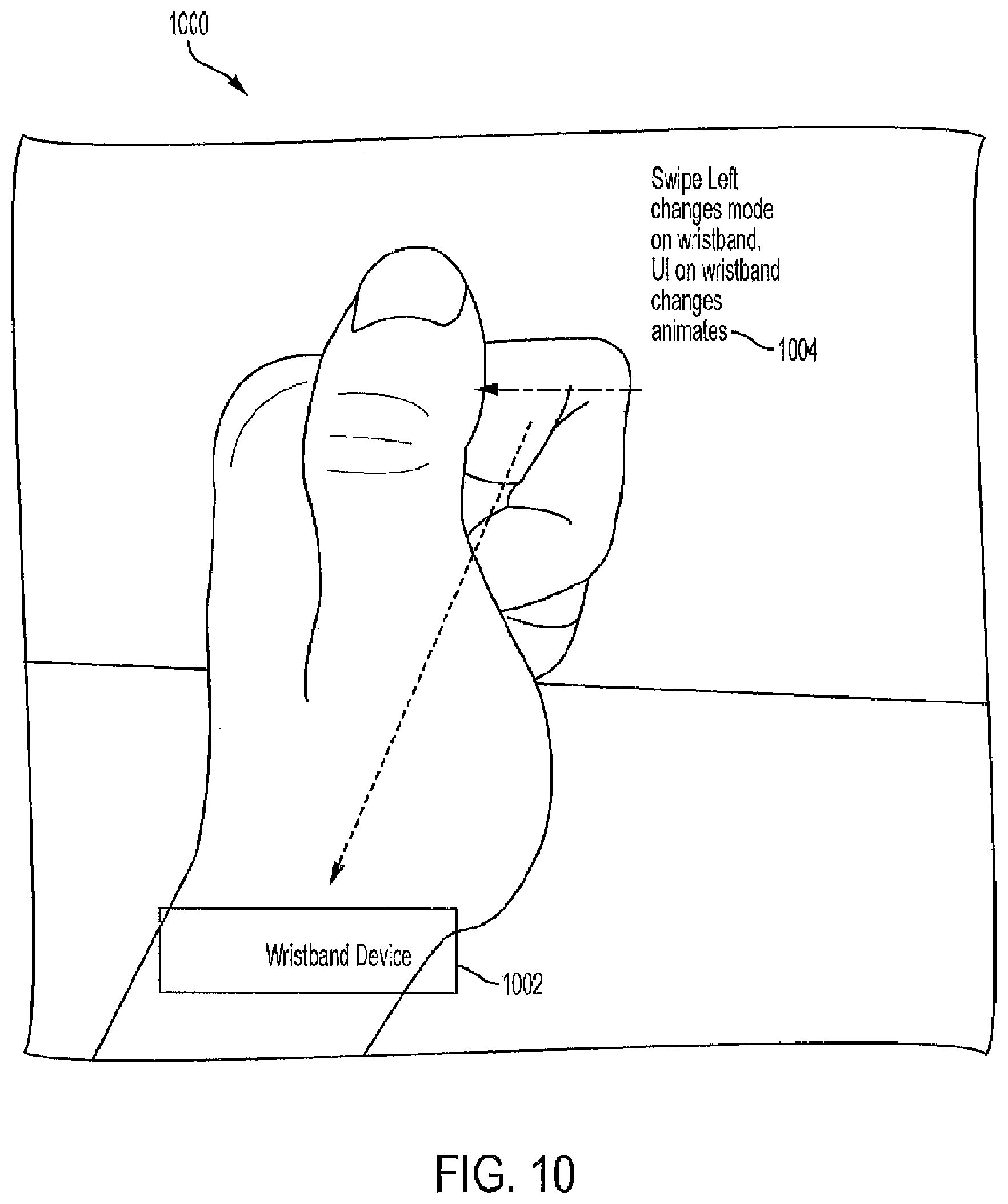 Patent US12541255 Figure 10 – Gesture operated wrist mounted camera system