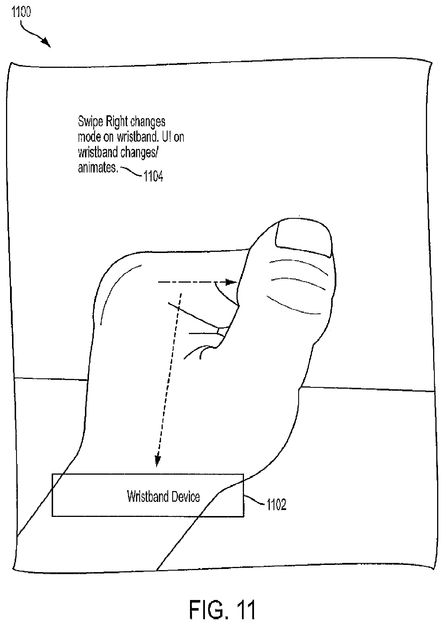 Patent US12541255 Figure 11 – Gesture operated wrist mounted camera system