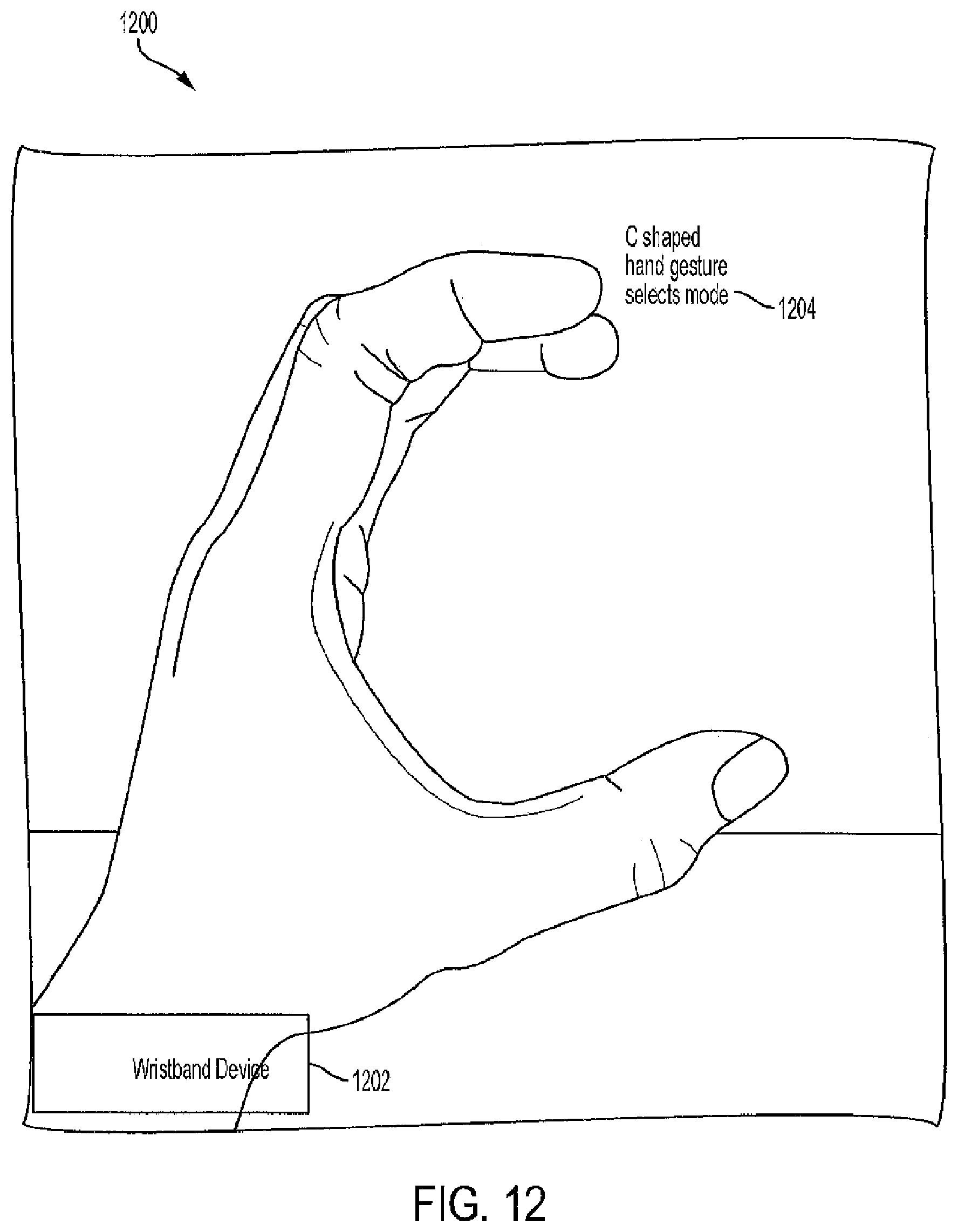 Patent US12541255 Figure 12 – Gesture operated wrist mounted camera system