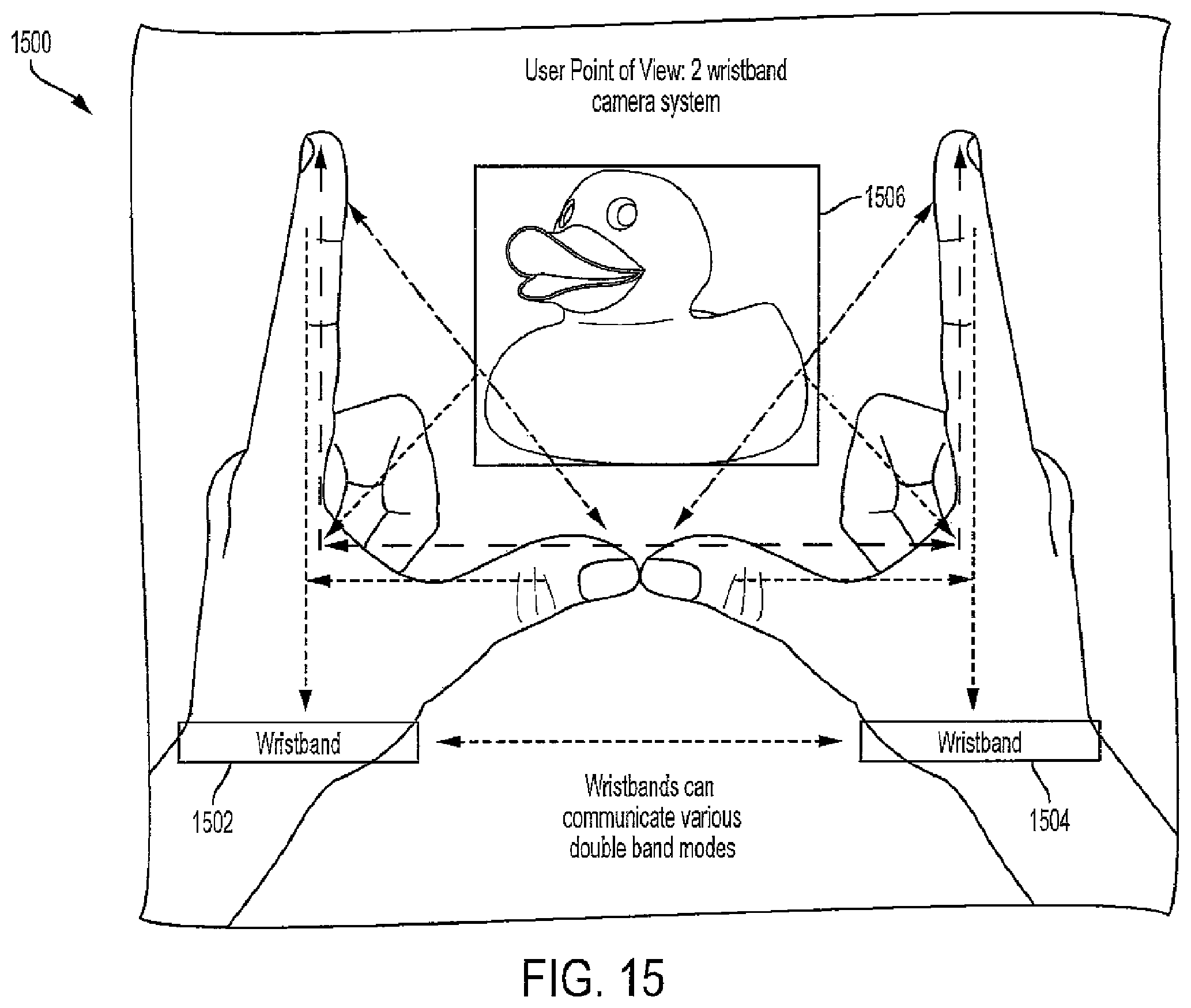 Patent US12541255 Figure 15 – Gesture operated wrist mounted camera system