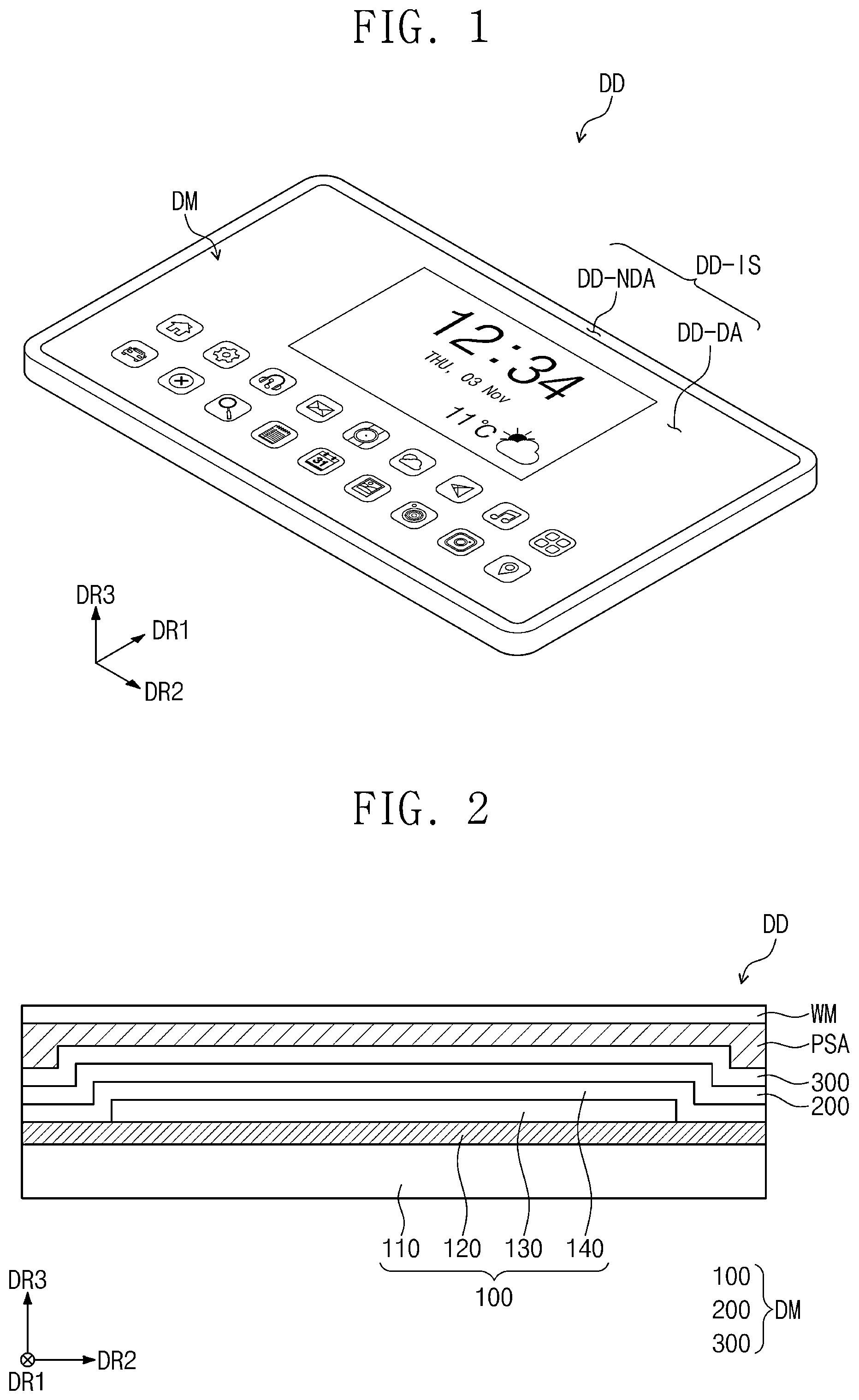 Patent US12541262 Figure 1 – Display device and electronic apparatus