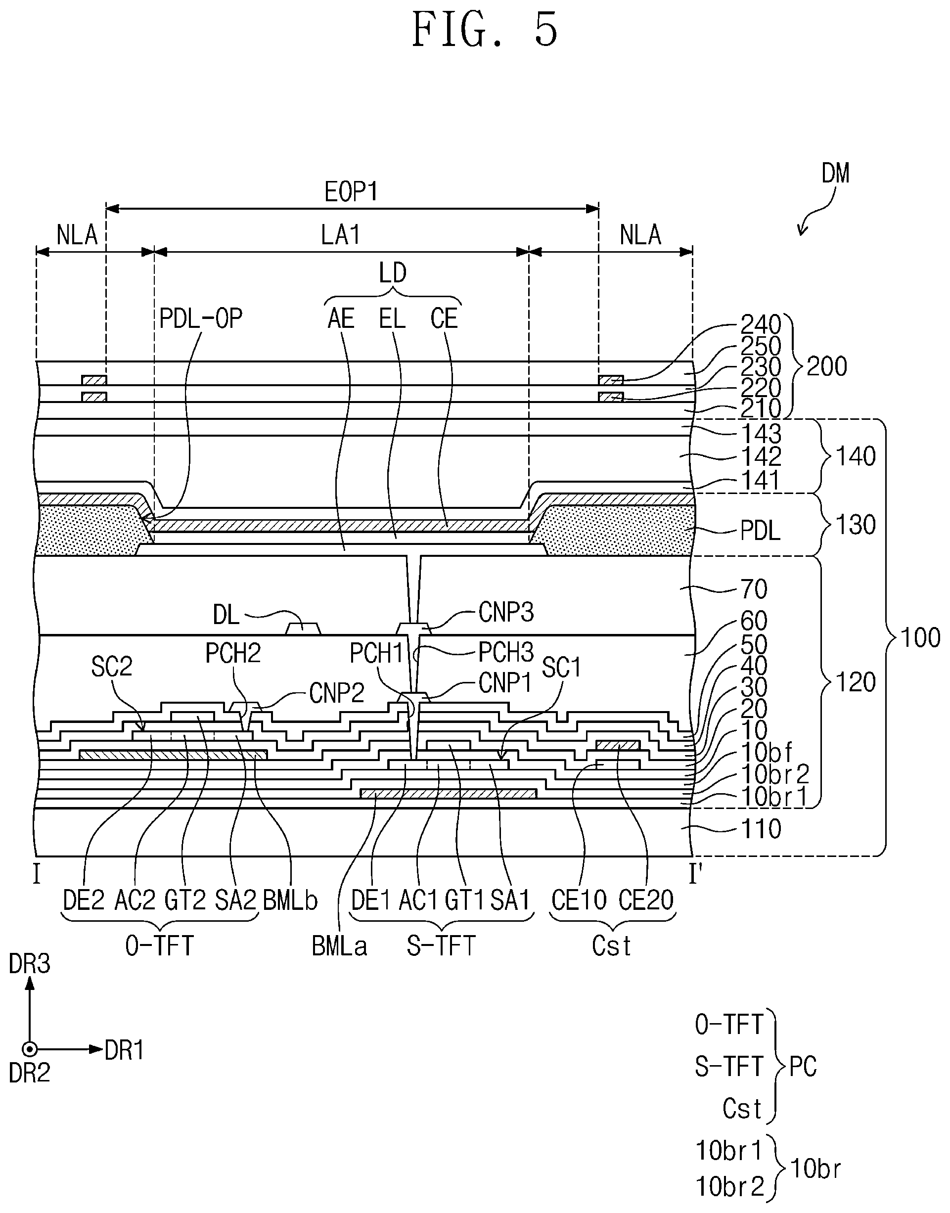 Patent US12541262 Figure 5 – Display device and electronic apparatus