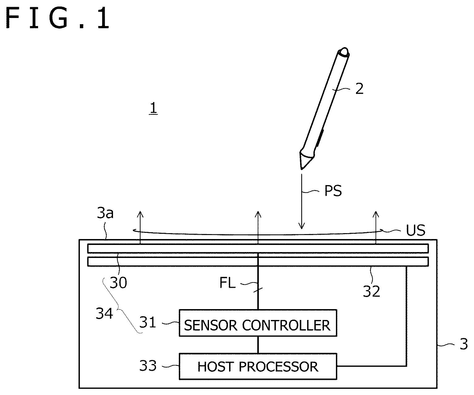 Patent US12541263 Figure 1 – Sensor, sensor controller, and position detection device