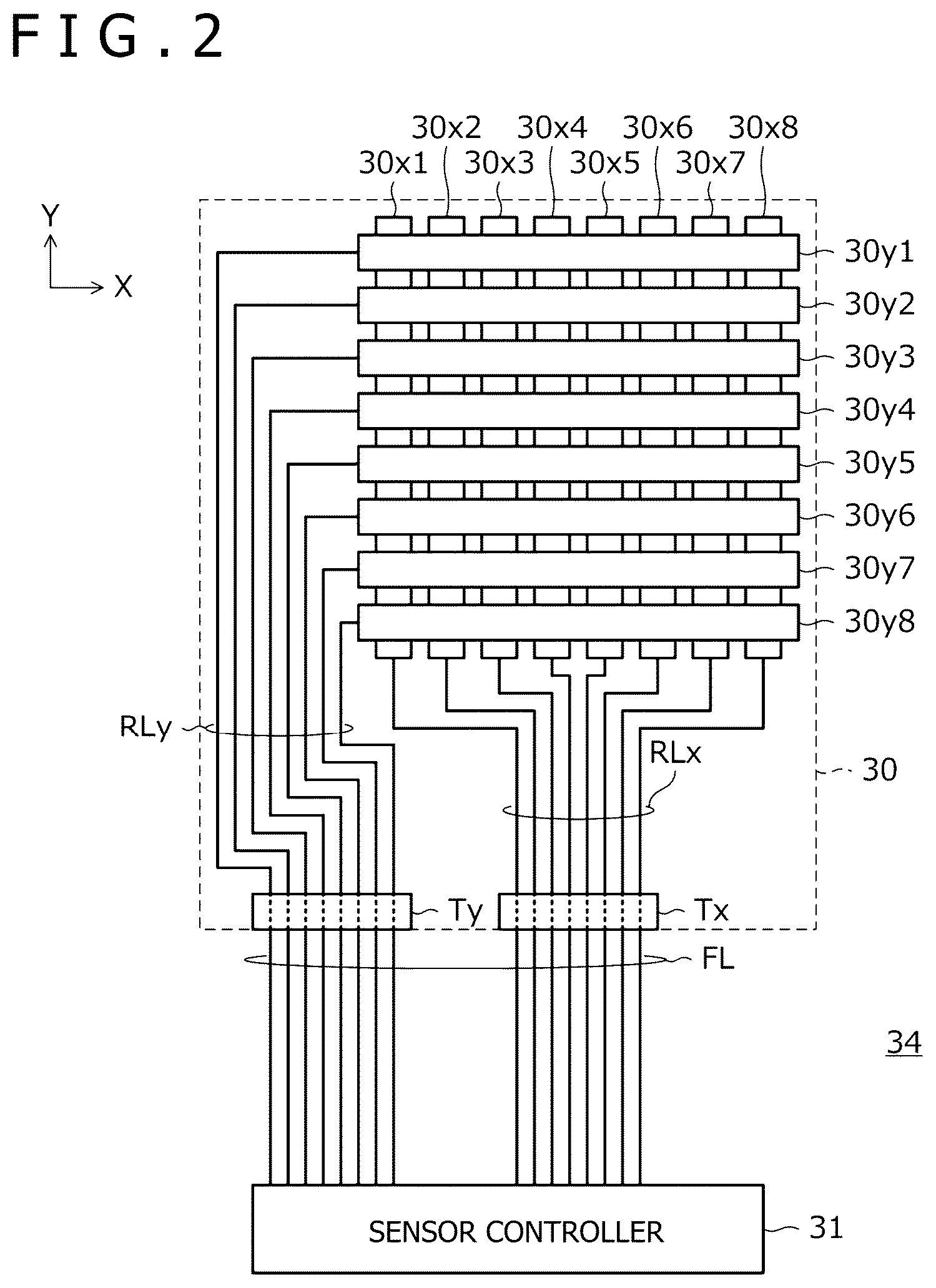 Patent US12541263 Figure 2 – Sensor, sensor controller, and position detection device