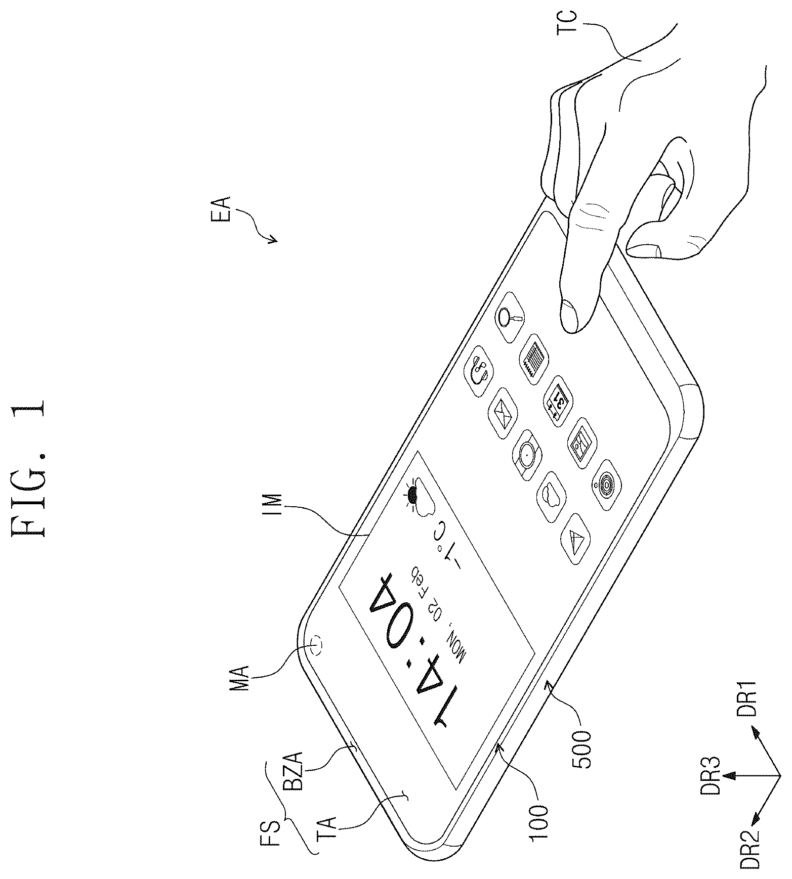 Patent US12541272 Figure 1 – Input sensing unit and display device having the same