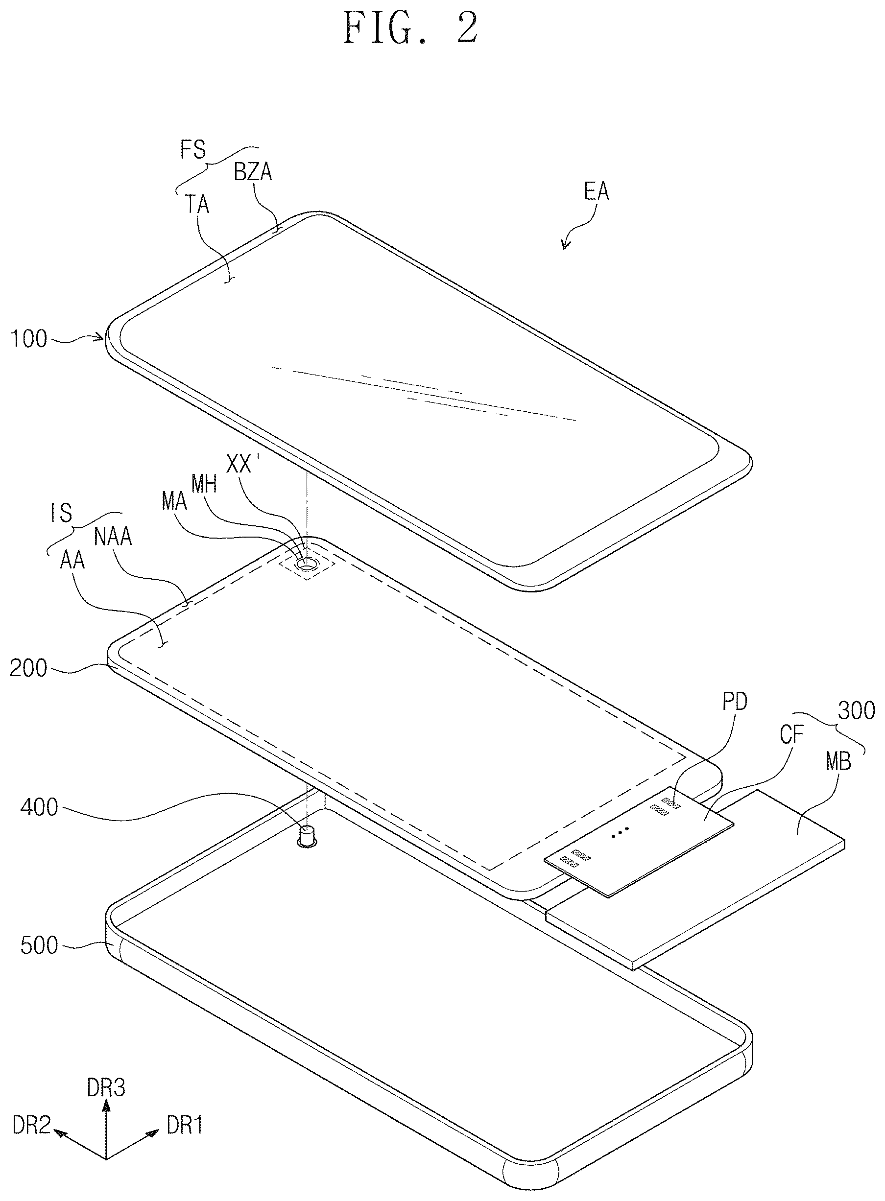 Patent US12541272 Figure 2 – Input sensing unit and display device having the same