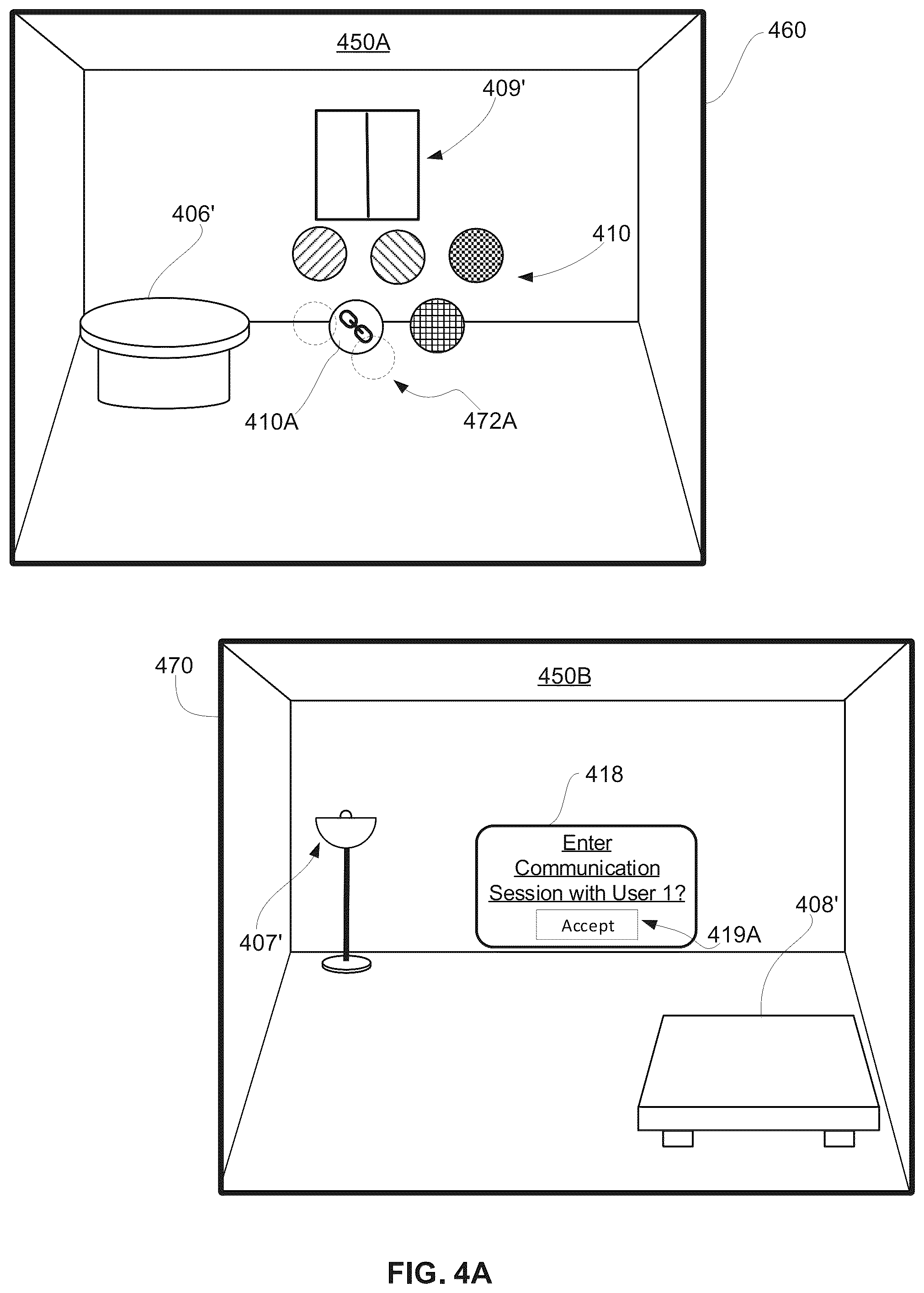 Patent US12541280 Figure 4 – System and method of three-dimensional placement and refinement in multi-user communication sessions