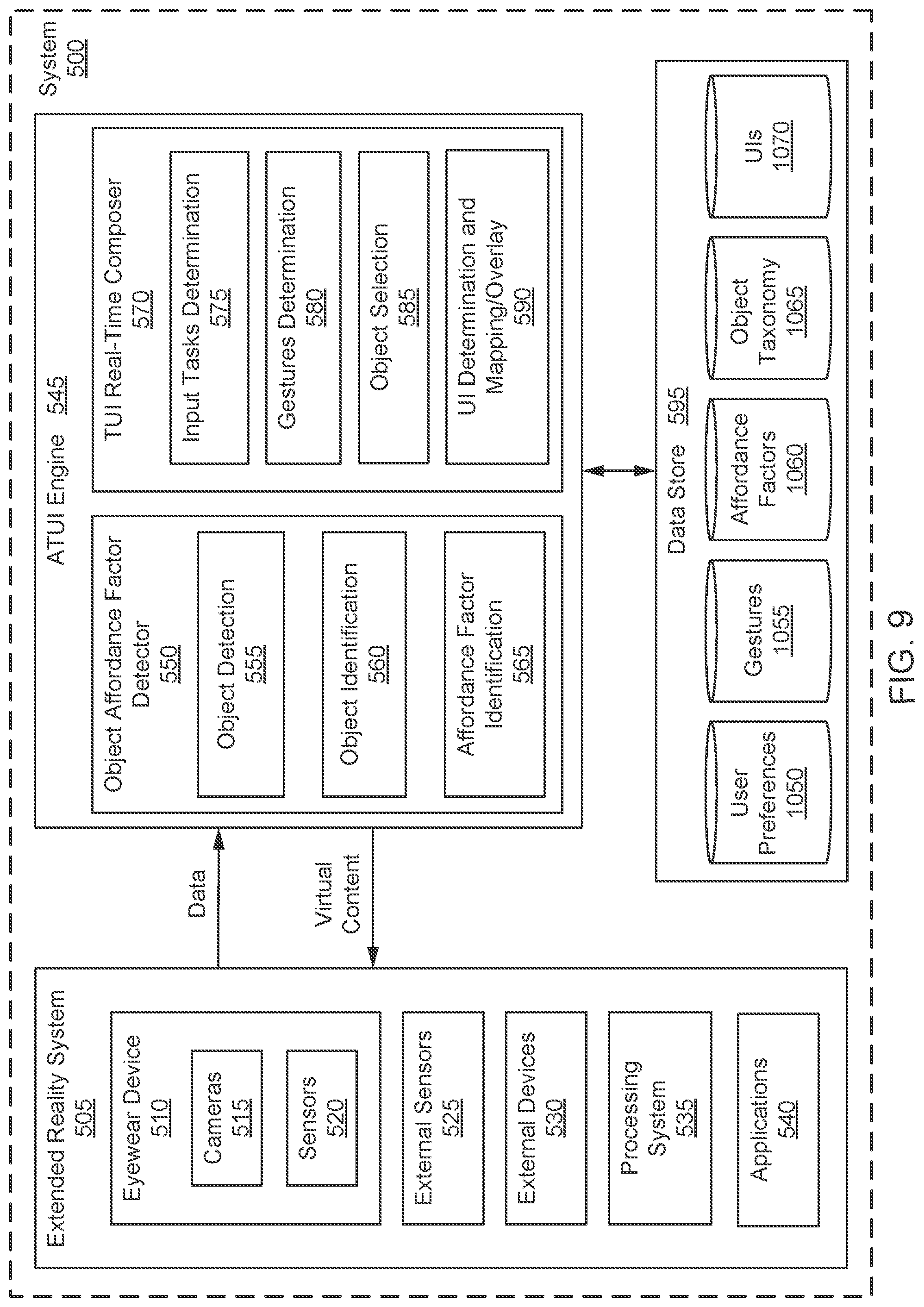 Patent US12541281 Figure 13 – Opportunistic adaptive tangible user interfaces for use in extended reality environments