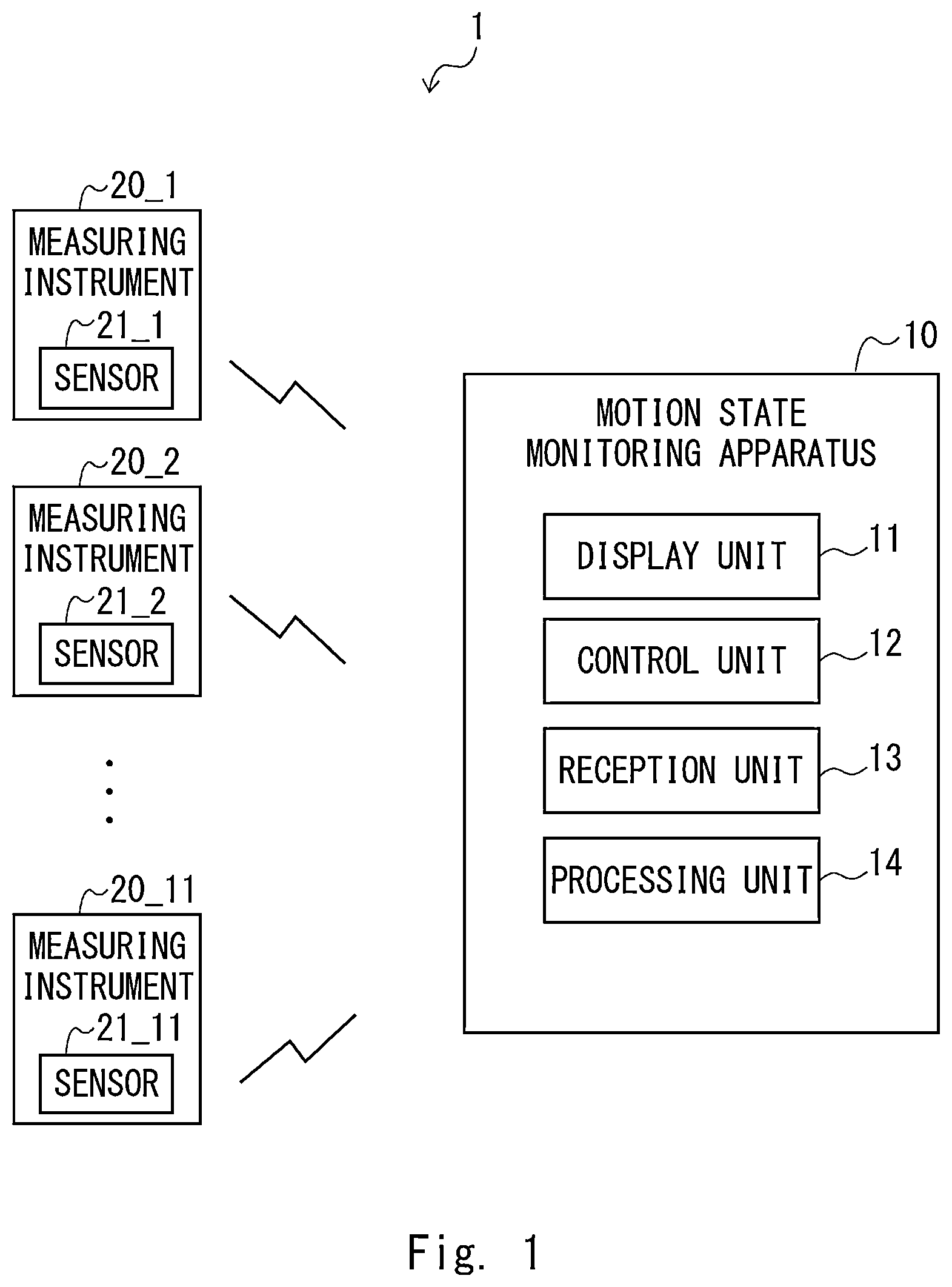 Patent US12541283 Figure 1 – Motion state monitoring system, method for controlling the same, and non-transitory computer-readable medium