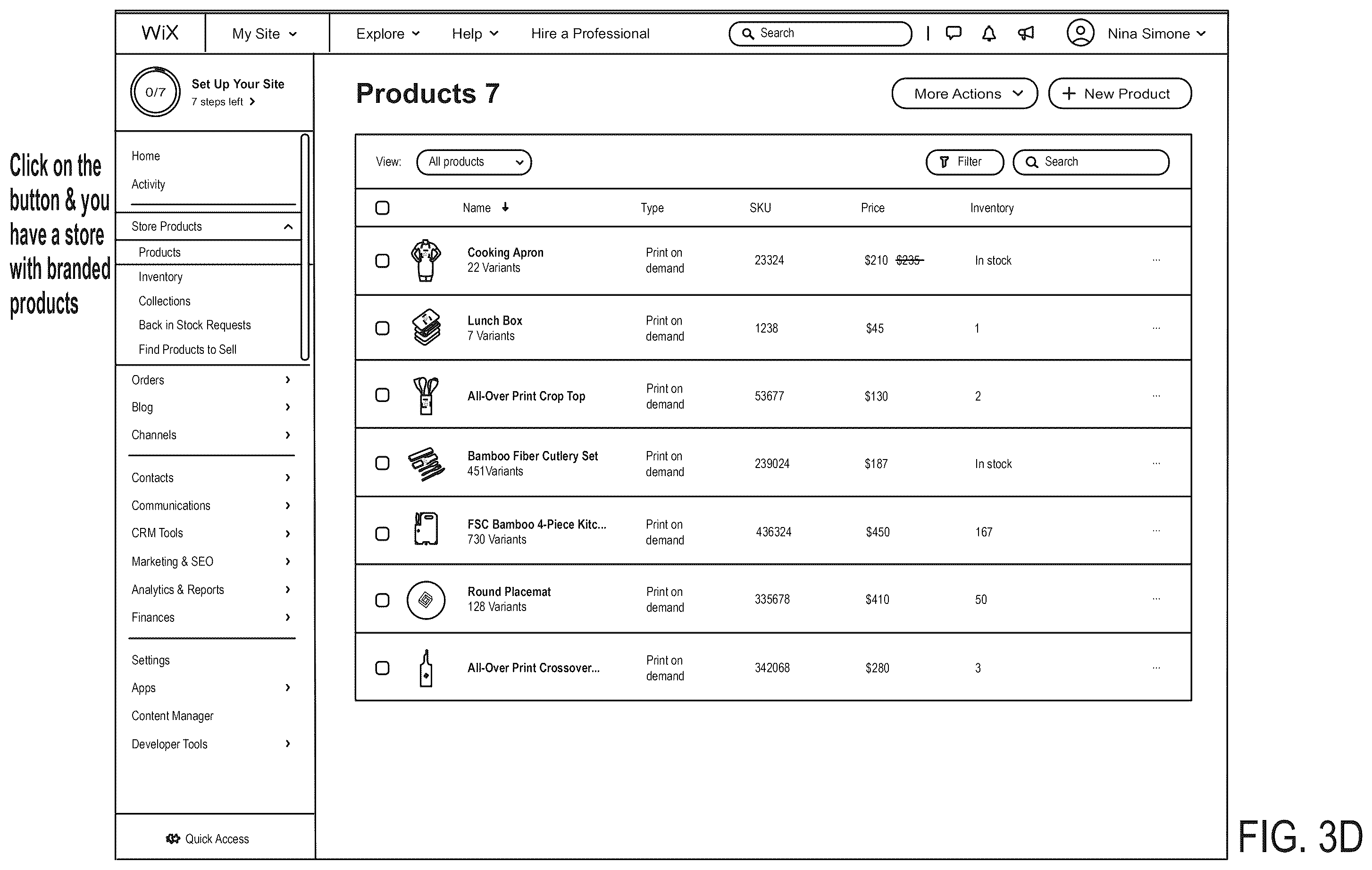 Patent US12541284 Figure 7 – System and method for integrating custom content object repositories within a website building system