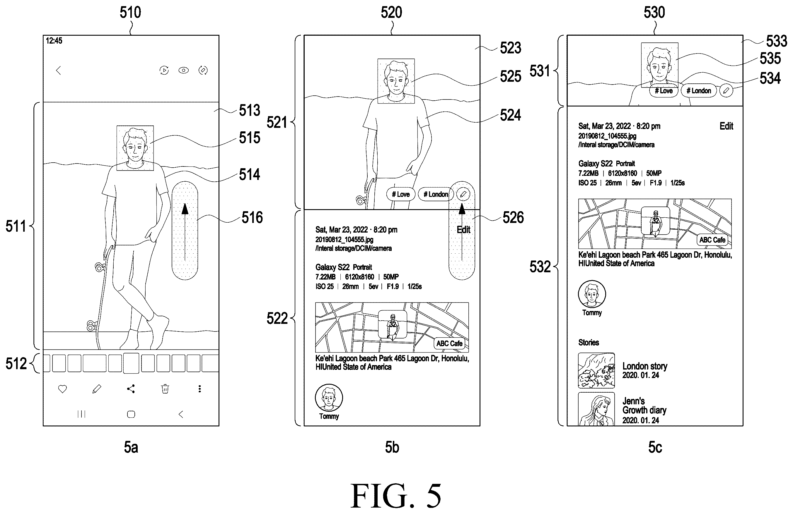 Patent US12541289 Figure 5 – Electronic device displaying image and method for operating the same
