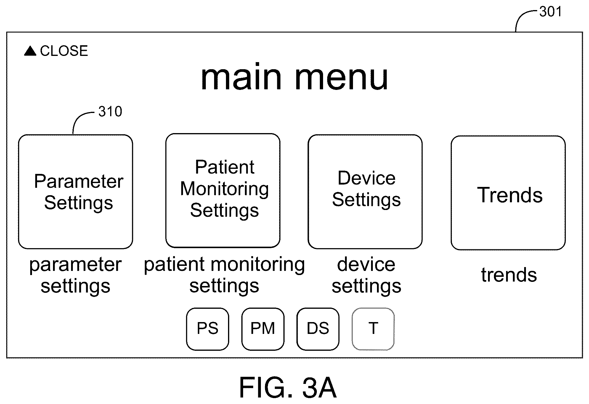 Patent US12541293 Figure 4 – Physiological monitor touchscreen interface