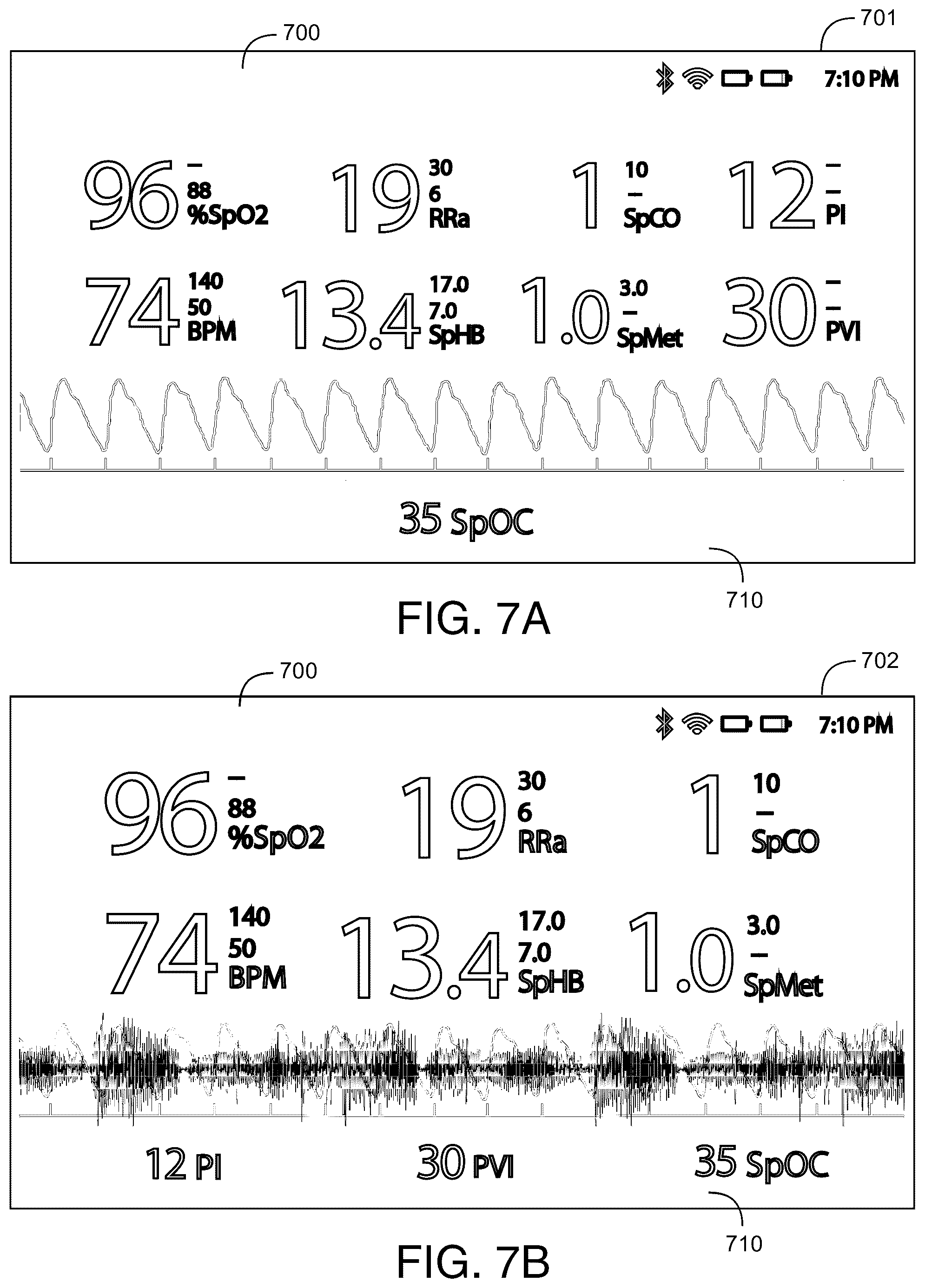 Patent US12541293 Figure 8 – Physiological monitor touchscreen interface