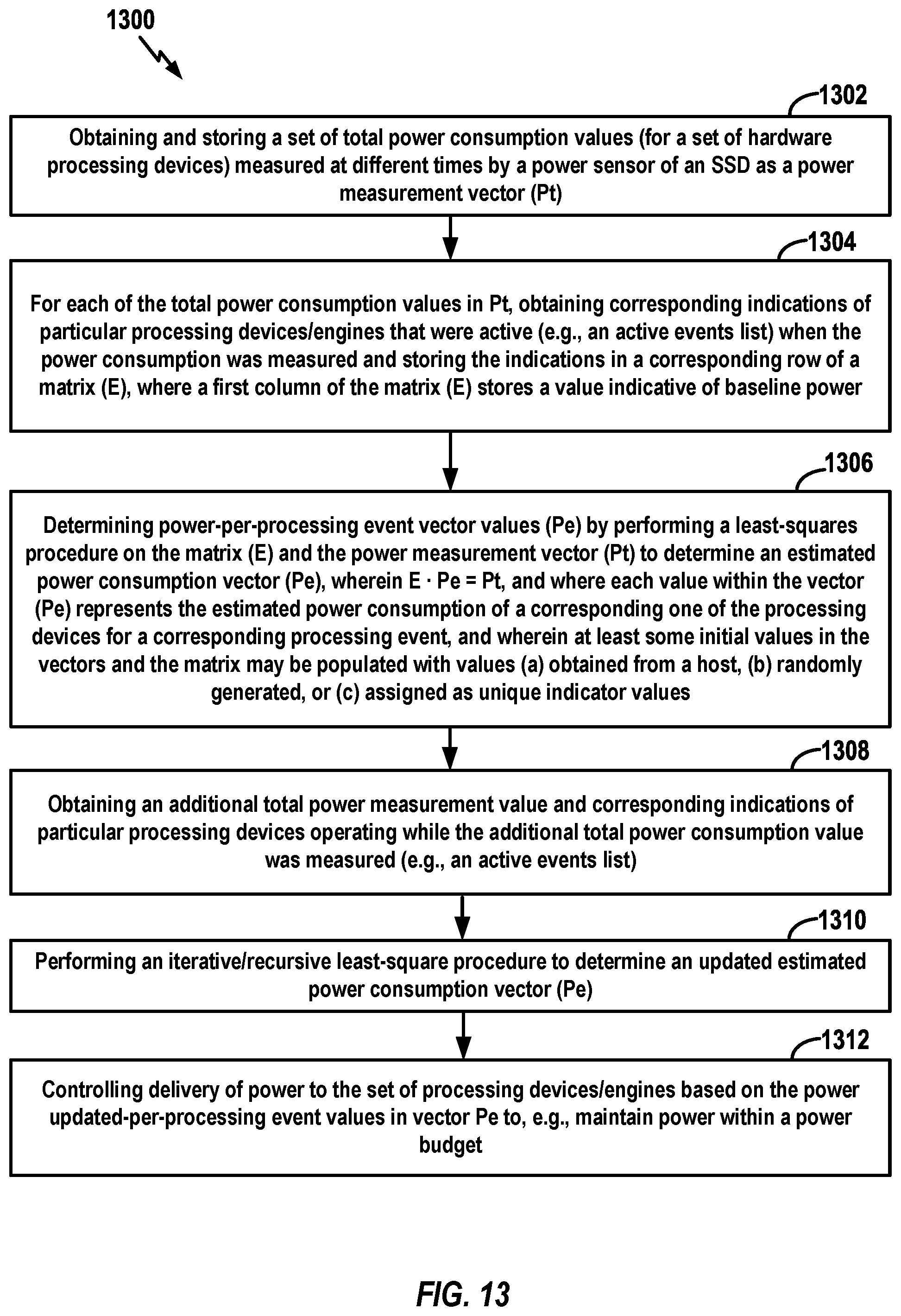 Patent US12541308 Figure 13 – Reliability assessment for use with power-per-processing event estimations within a data storage device