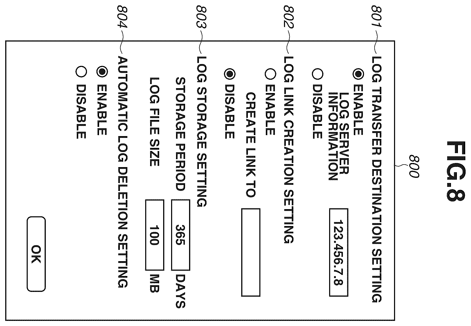 Patent US12541314 Figure 8 – Information processing apparatus, and control method for managing log information that provides a storage function connected to a network