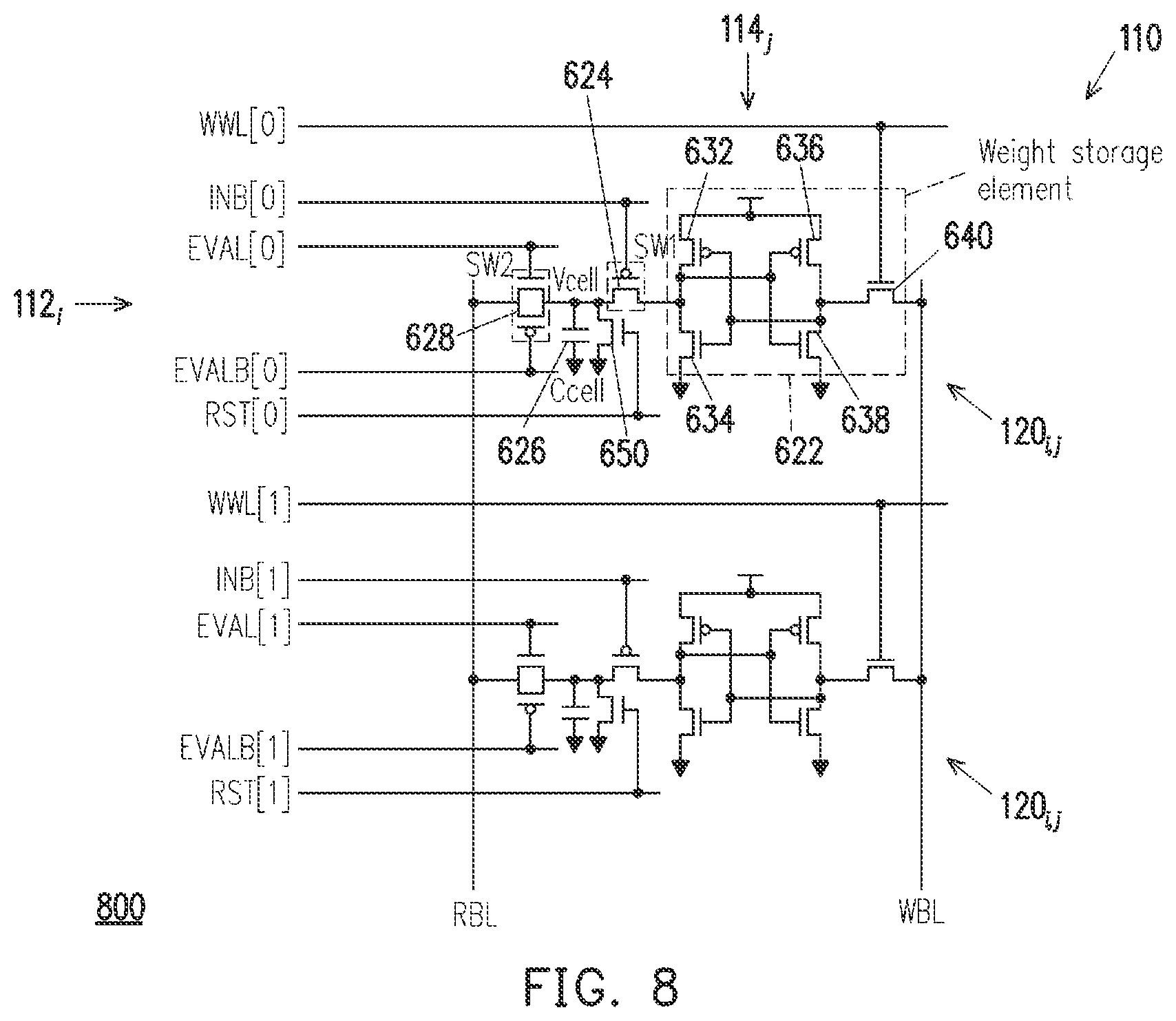 Patent US12541319 Figure 8 – Computing-in-memory device and method