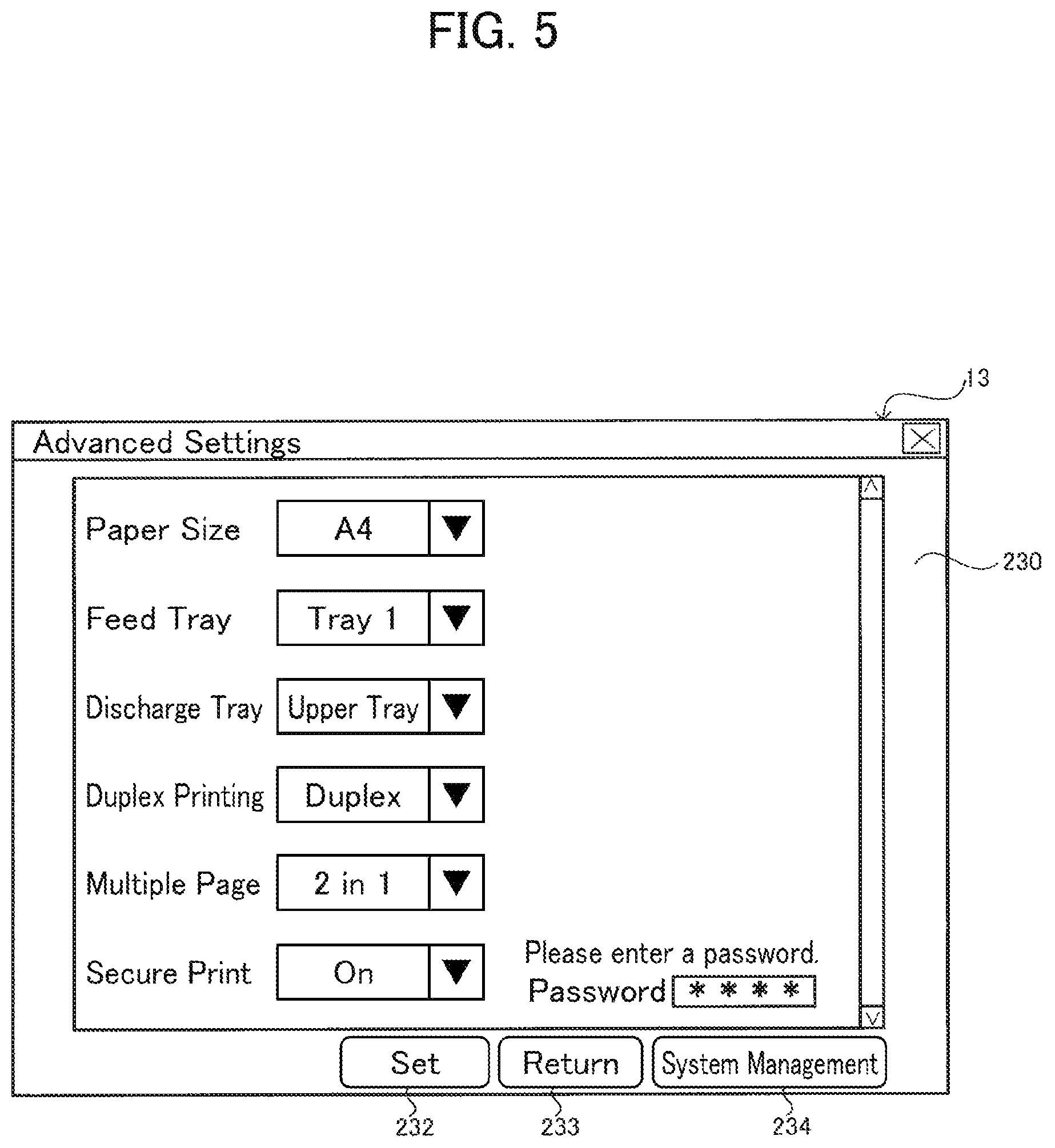Patent US12541330 Figure 5 – Information processing device setting value for print job on the basis of settings information acquired from external device