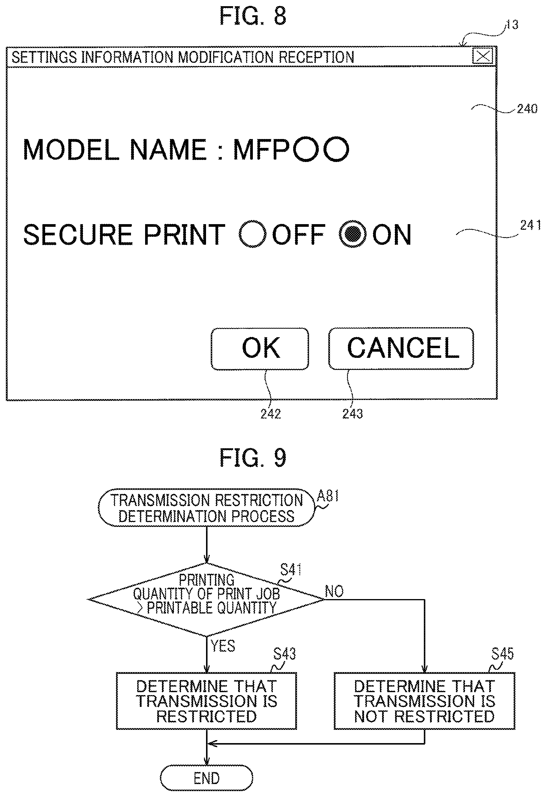 Patent US12541330 Figure 8 – Information processing device setting value for print job on the basis of settings information acquired from external device