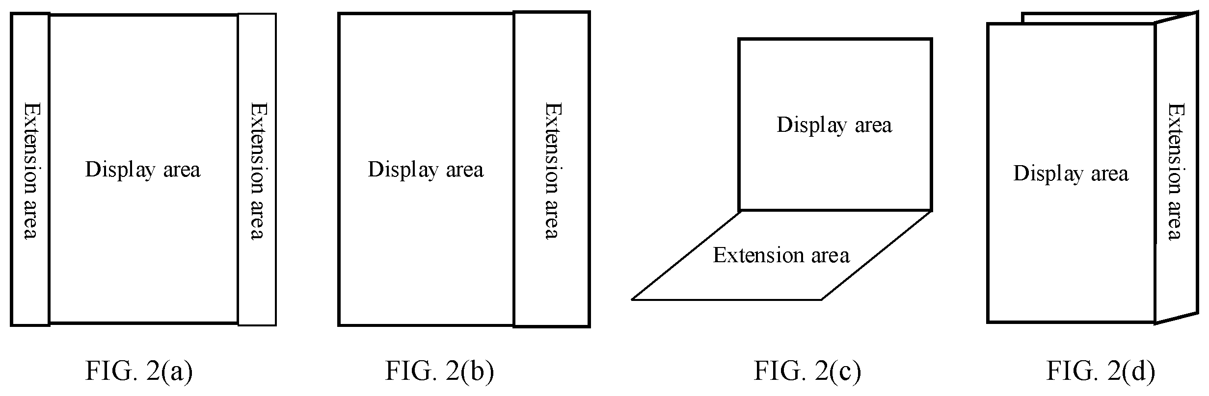 Patent US12541335 Figure 2 – Display method for interactive system including a display divided into a display area and an extension area, interactive system, and electronic device