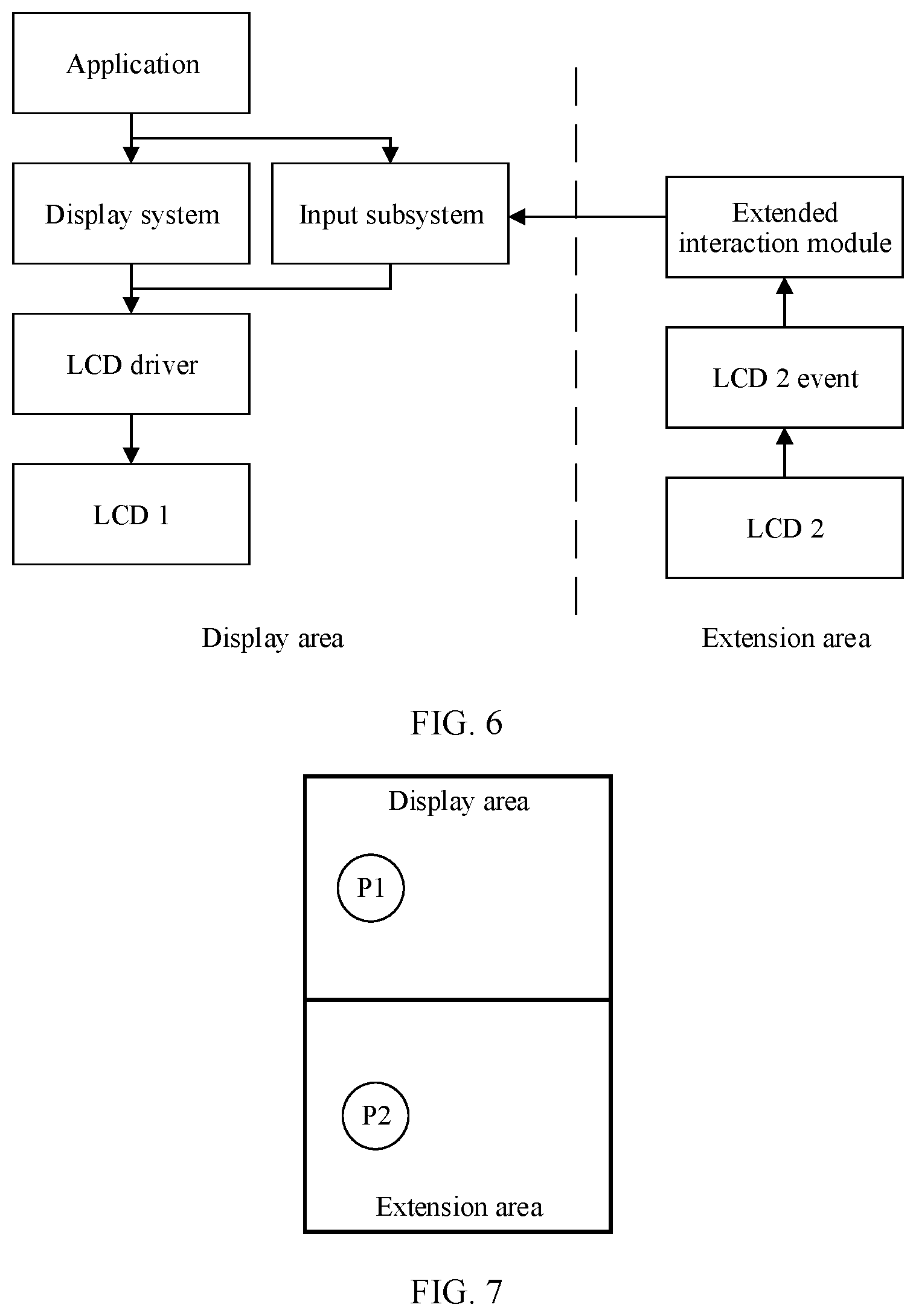 Patent US12541335 Figure 5 – Display method for interactive system including a display divided into a display area and an extension area, interactive system, and electronic device